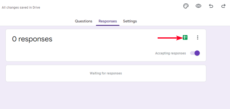 View responses in Sheets option in Google Forms