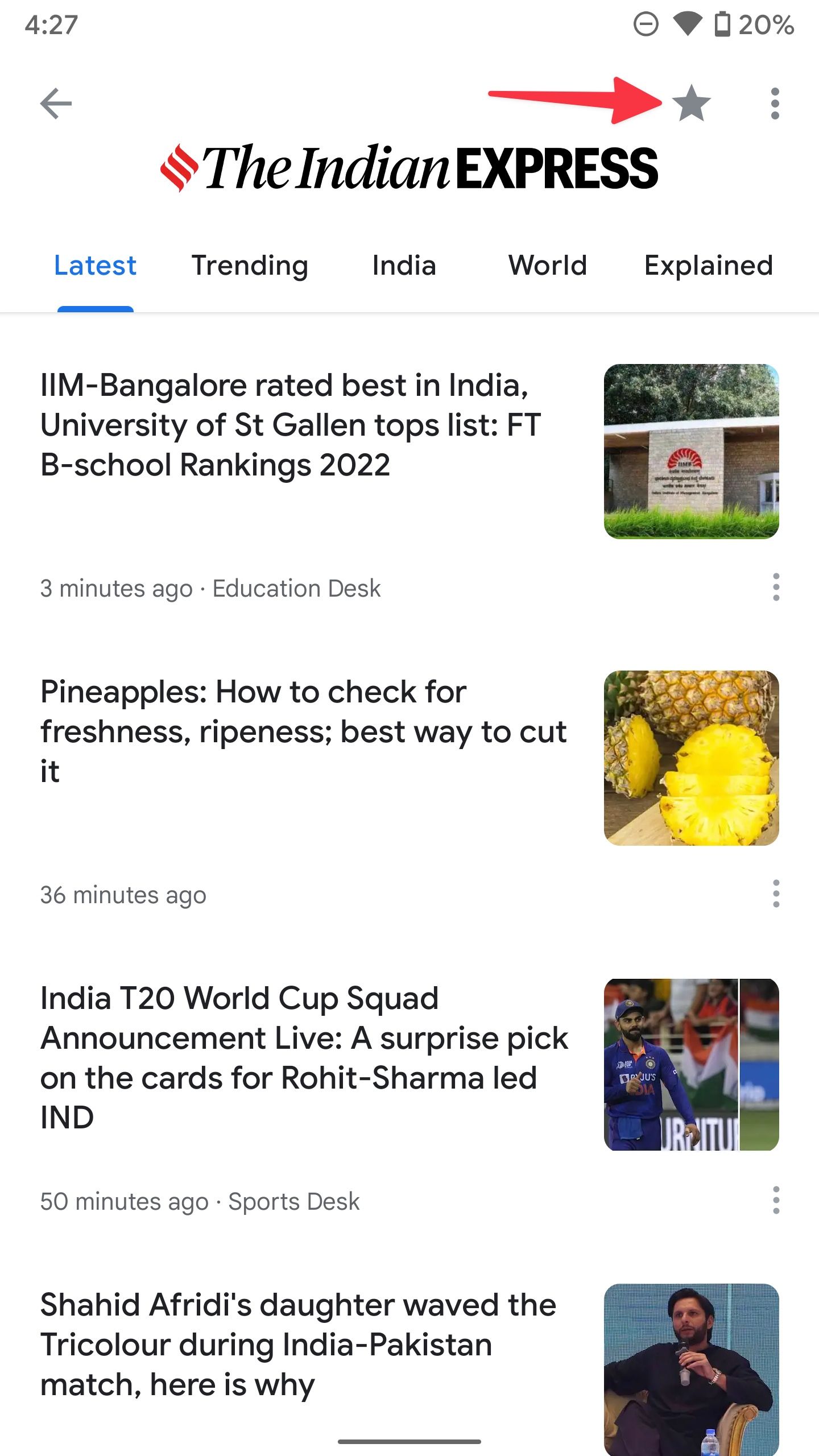 favorite a publication in google news