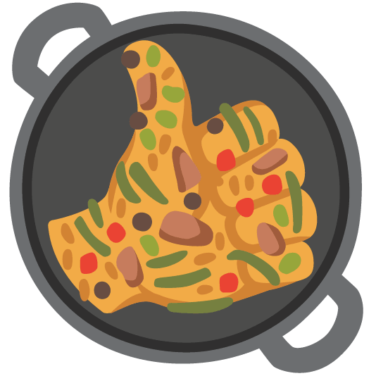 emoji-kitchen-thumbs-up-pan-of-food