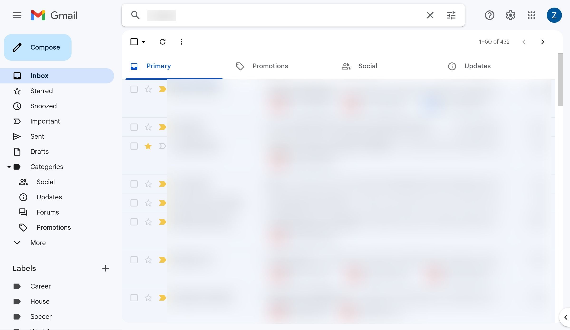 lost my inbox mail in gmail