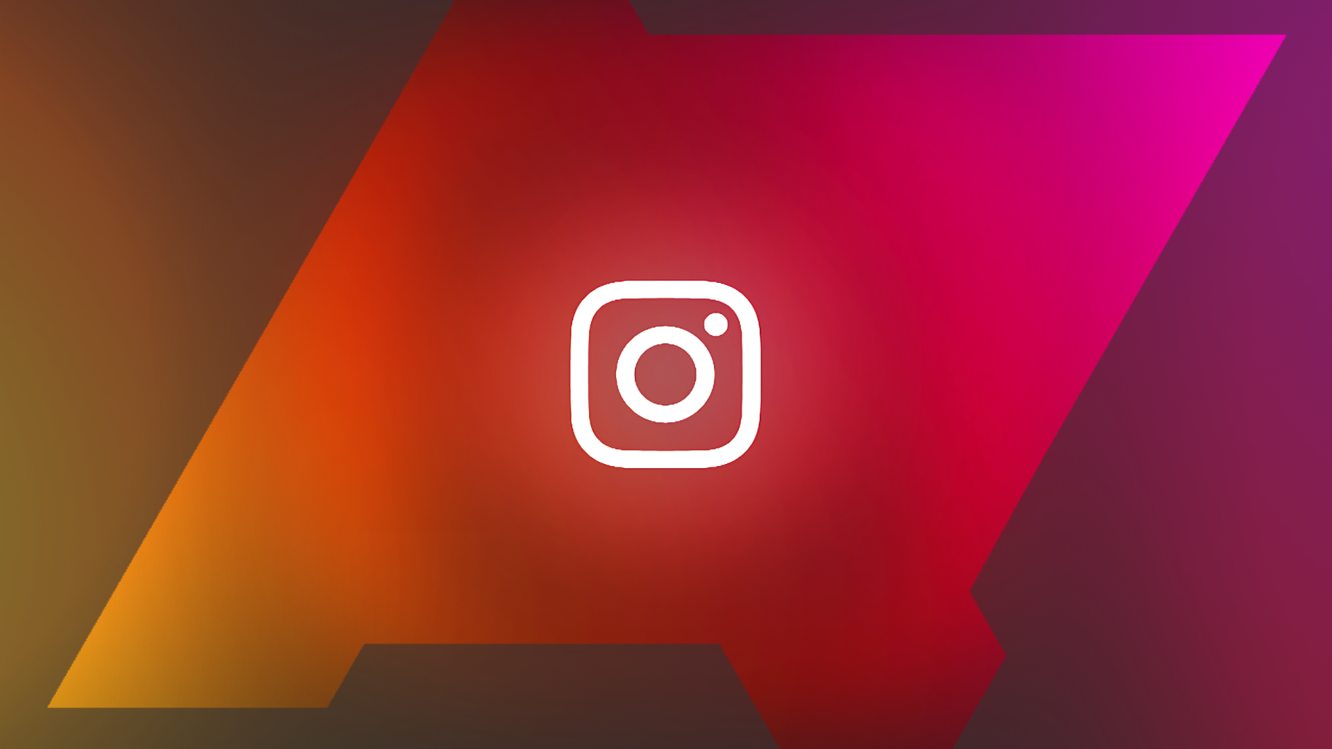 The Instagram logo on a red background. The logo is inside a silhouette of the Android Police logo.