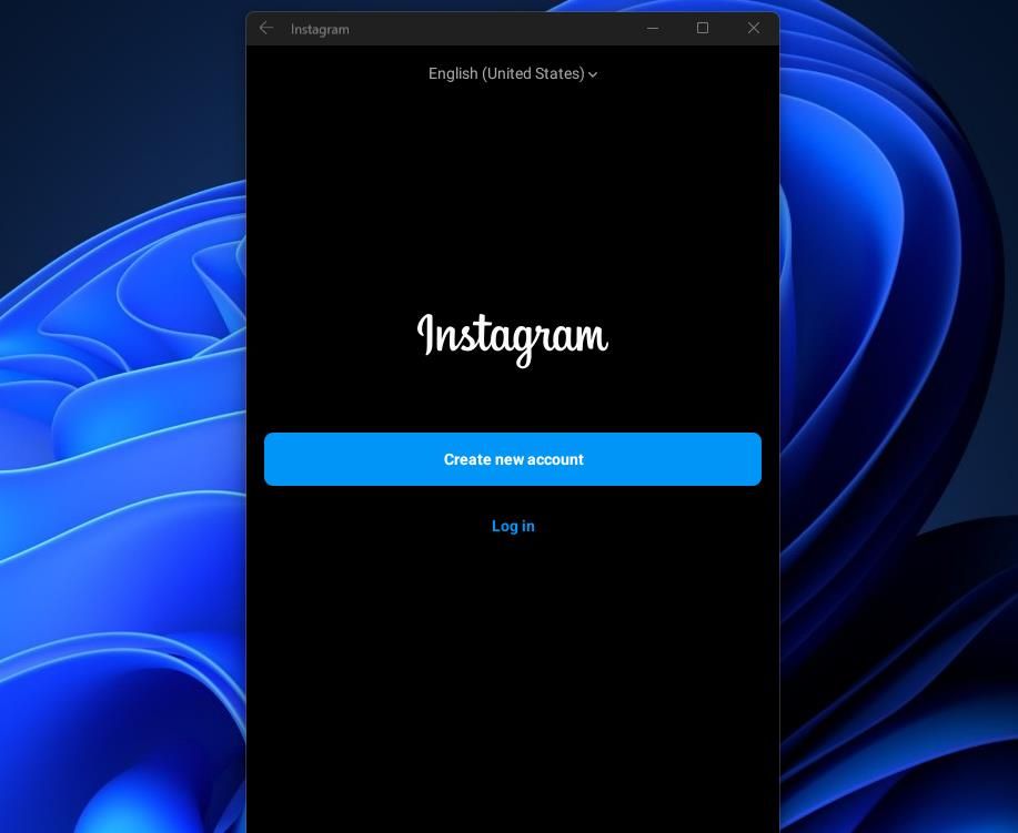 An example of the Instagram app running on the Windows Subsystem for Android feature for Windows 11 