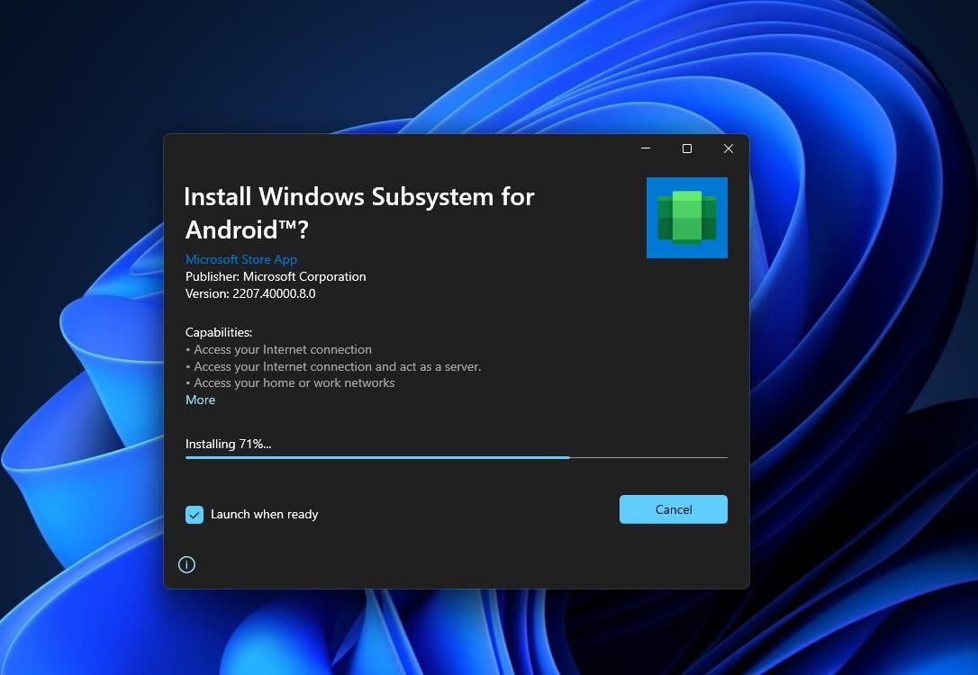 Install the Windows Subsystem for Android