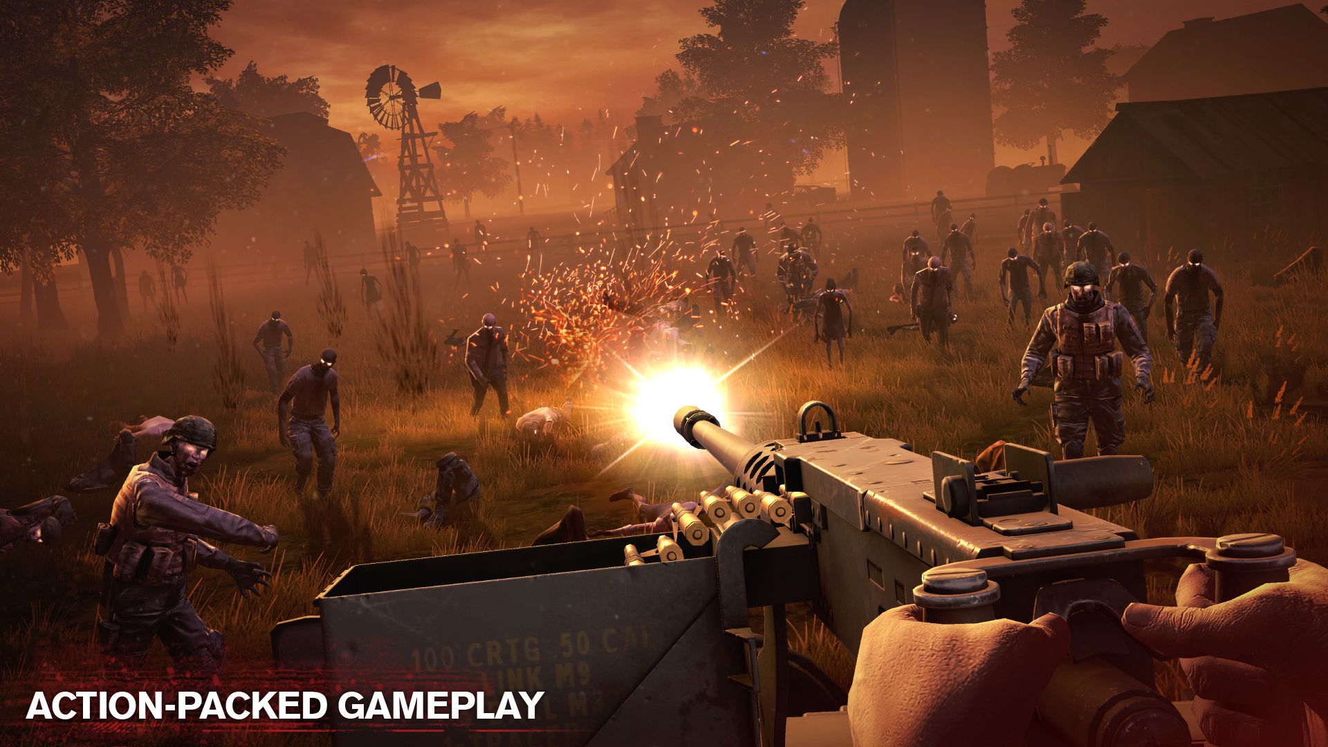 screenshot of a crowd of zombies in a field from Into the Dead 2