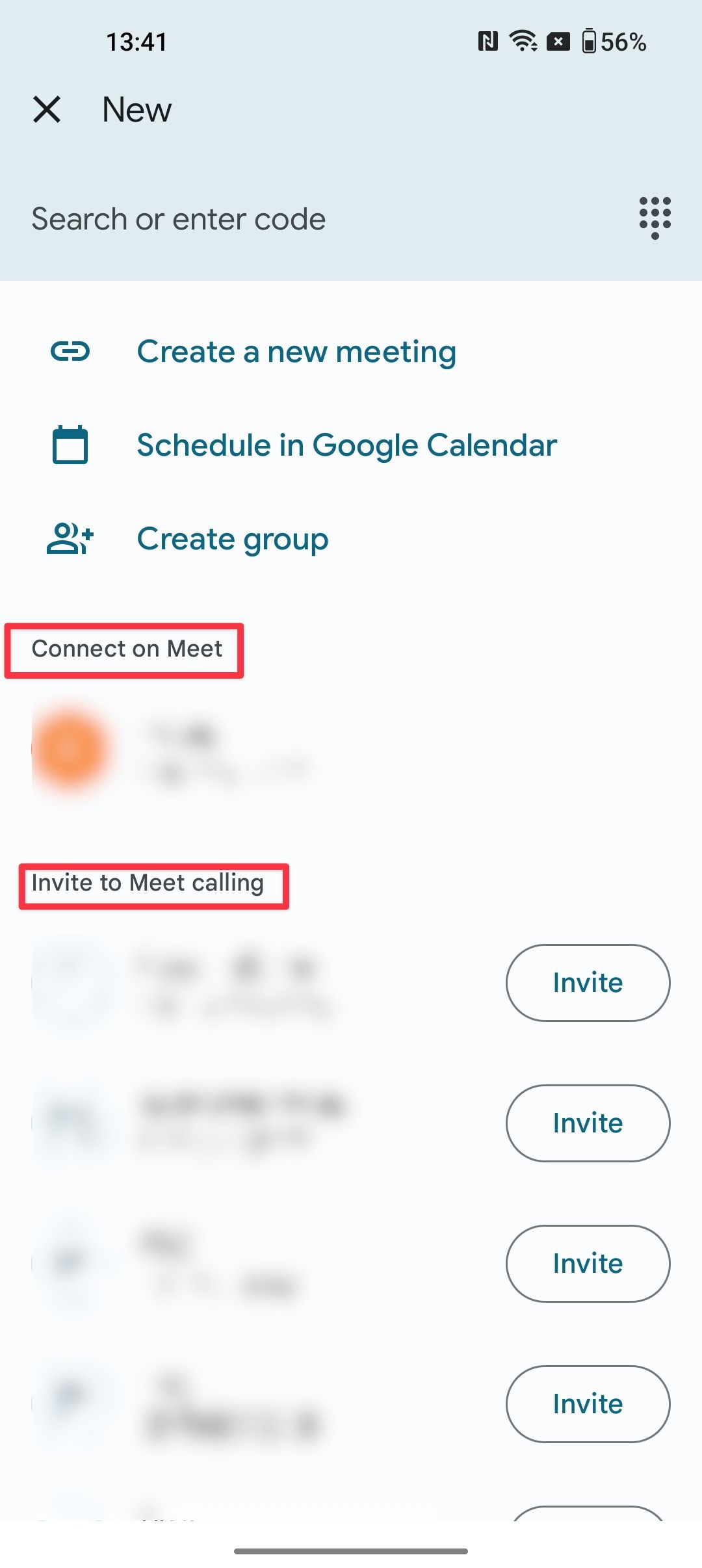 Captura de tela da página da videochamada do Google Meet