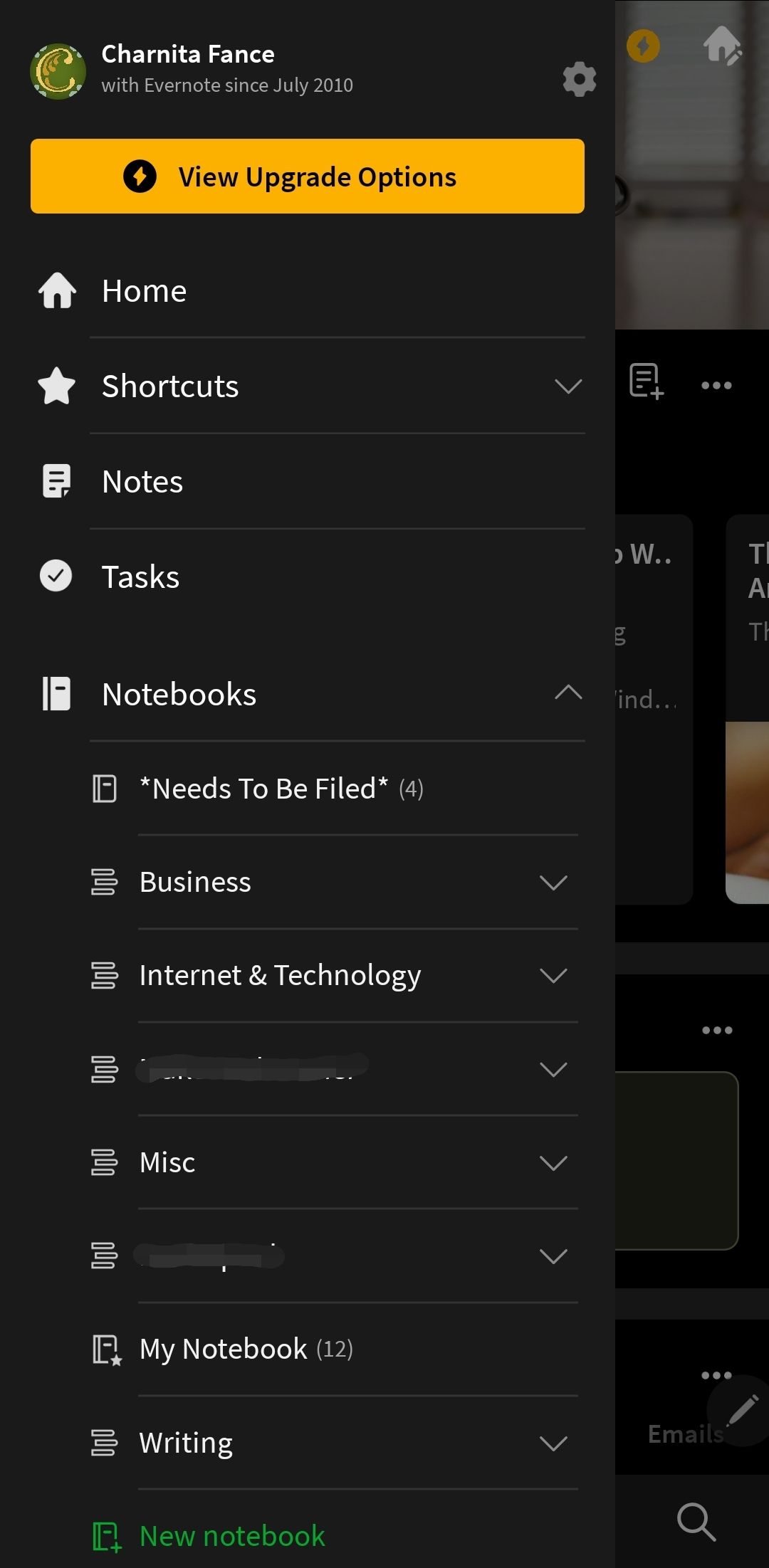 Evernote Android app