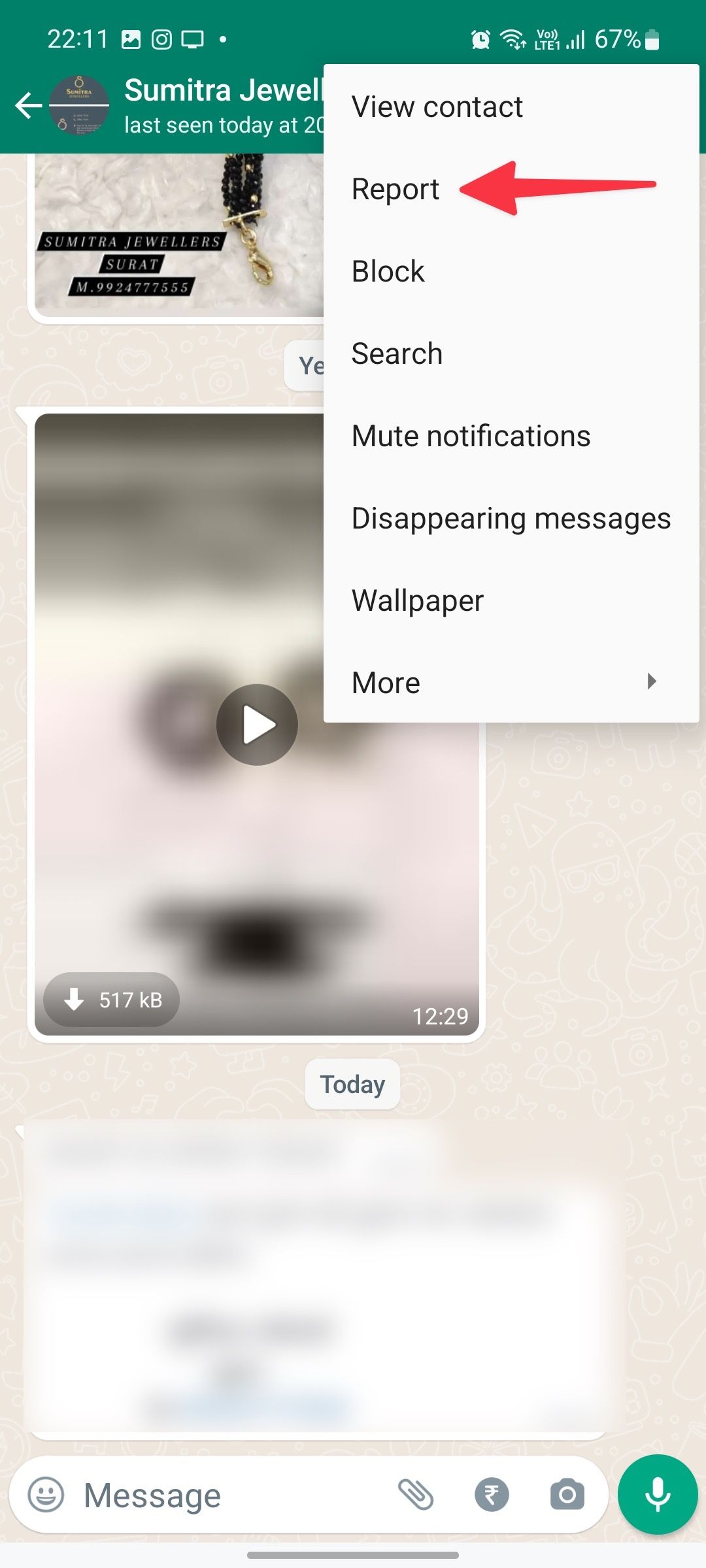 report a business on WhatsApp for Android