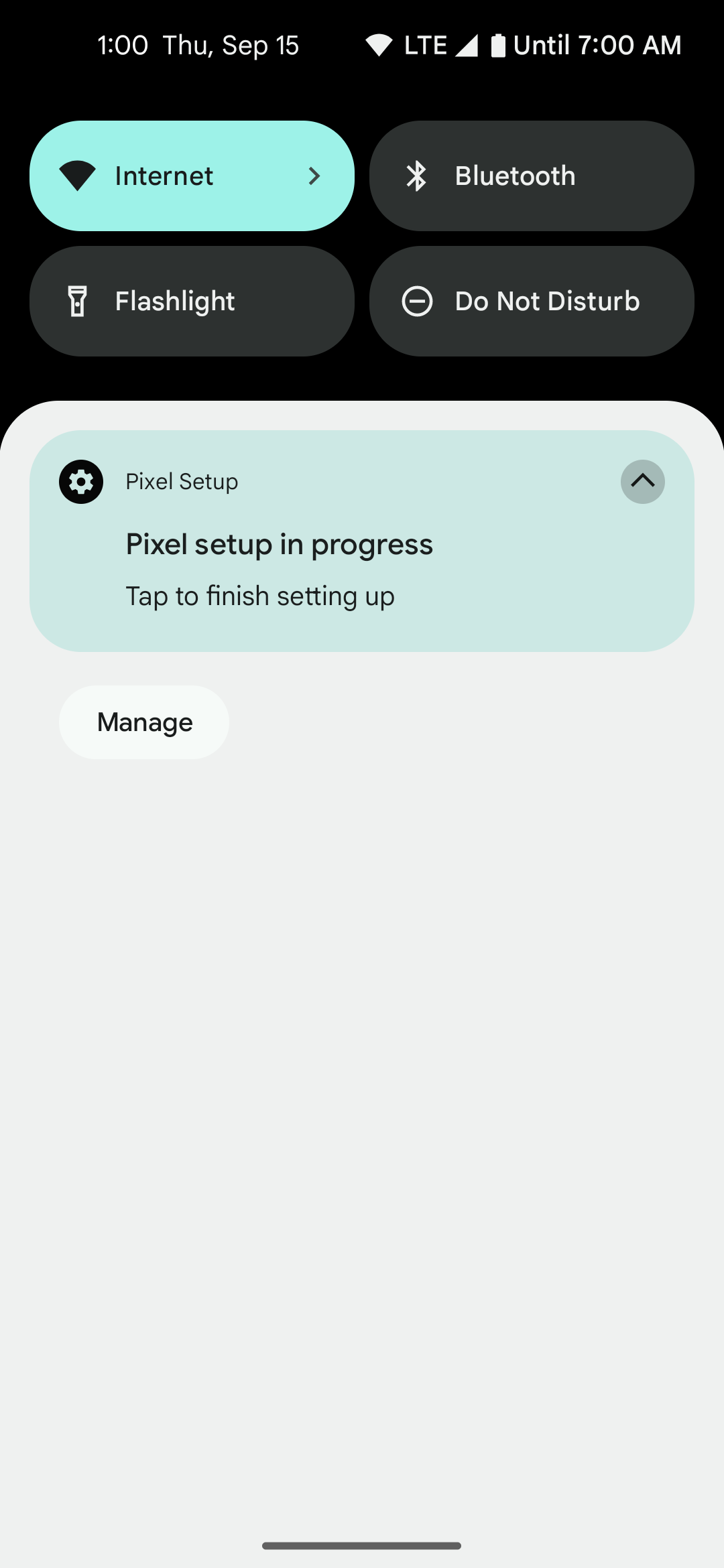 Resume Google Pixel setup