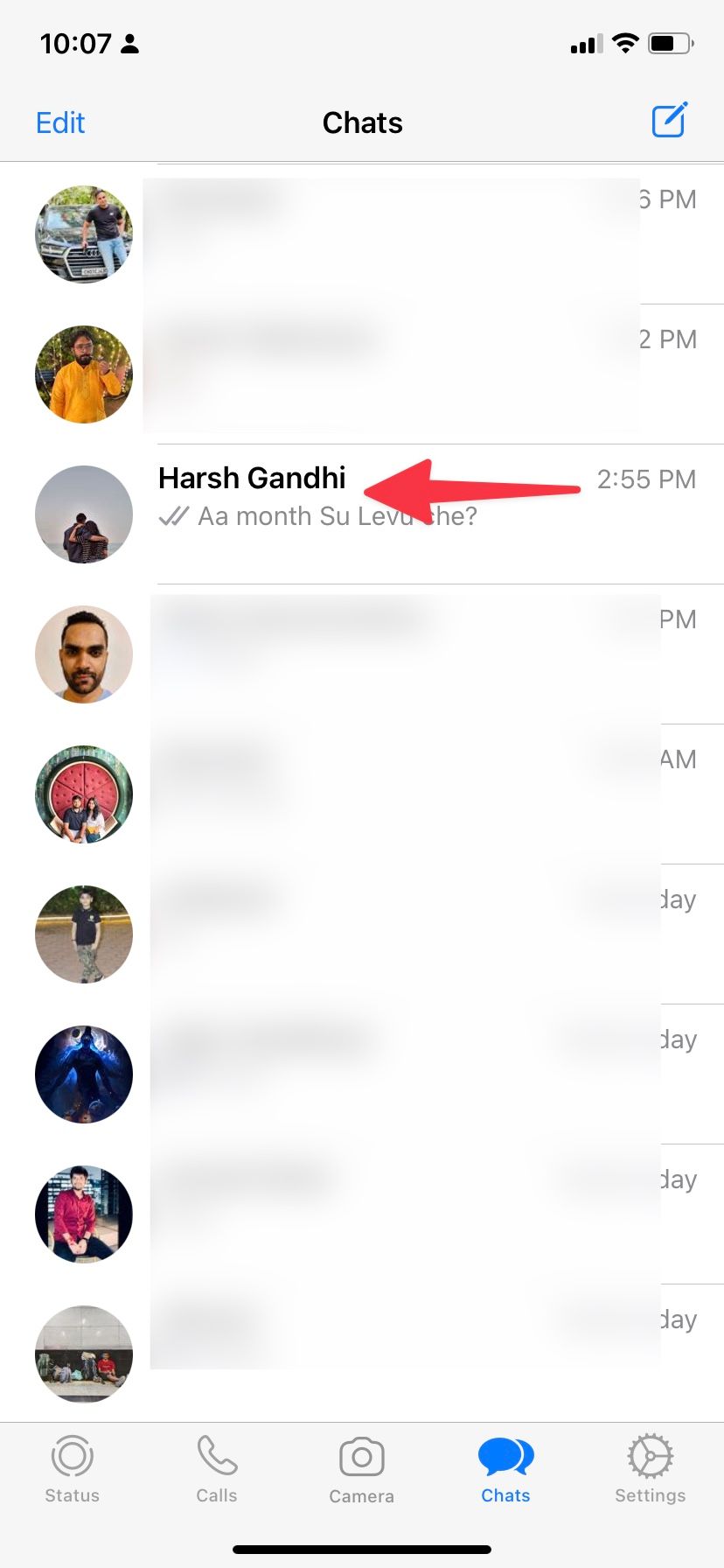 check whatsapp chat on iPhone