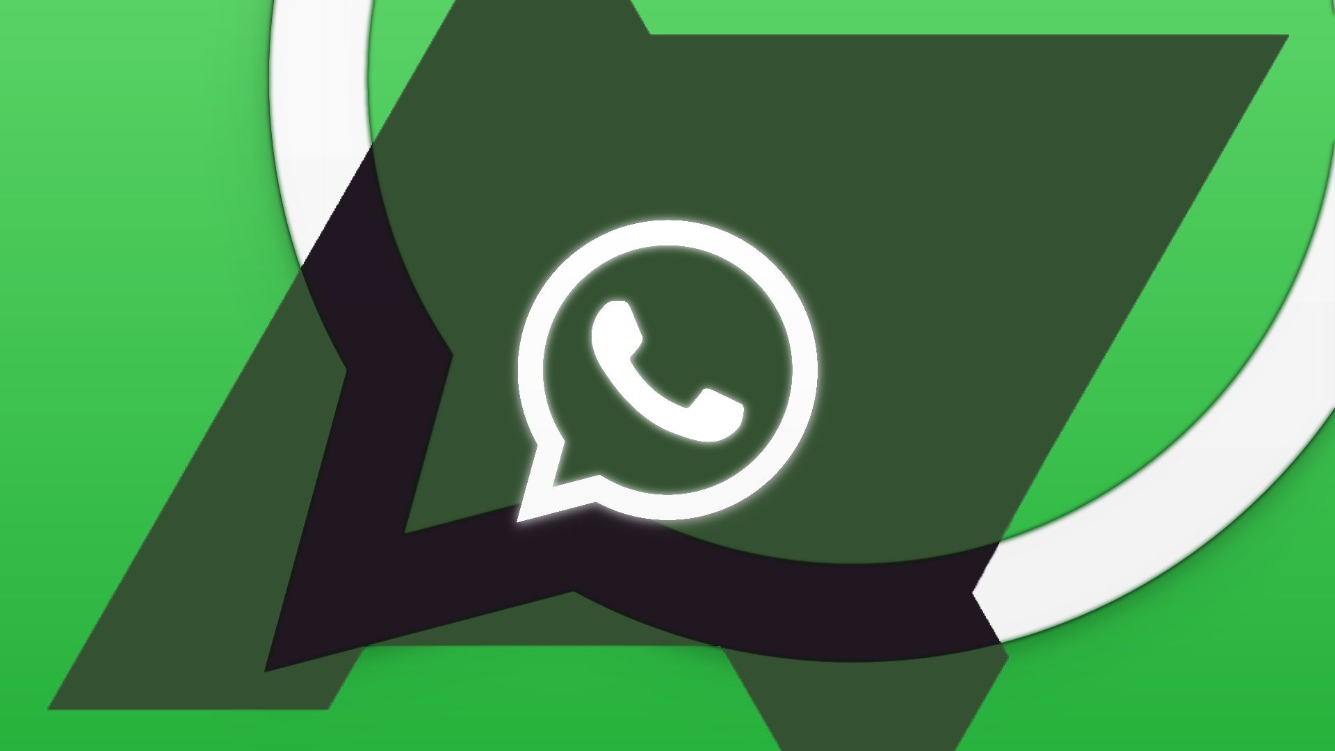 An image showing the updated version of the WhatsApp logo.  The WhatsApp logo, a green text with a white cellphone inside, remains.  A shadow, representing the Android Police logo, is hidden between the WhatsApp icon and the speech bubble. 