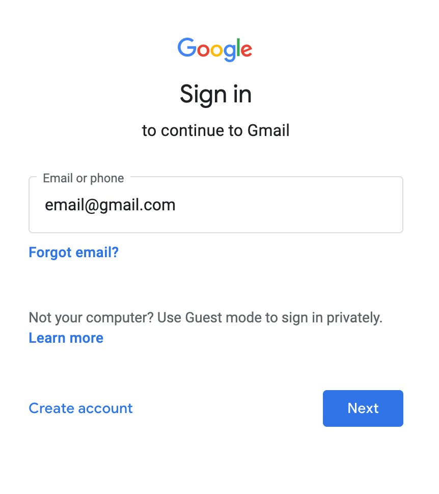Pemulihan kata sandi Gmail 1
