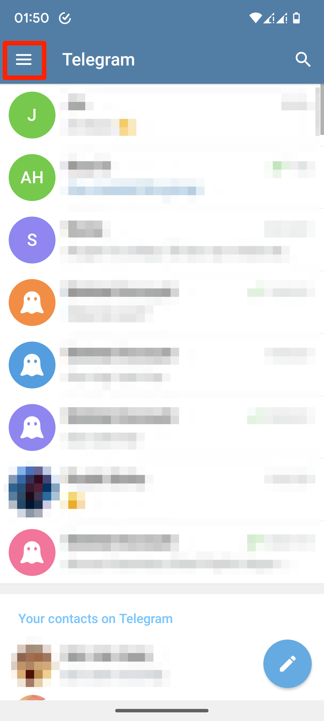 Telegram untuk jendela utama Android