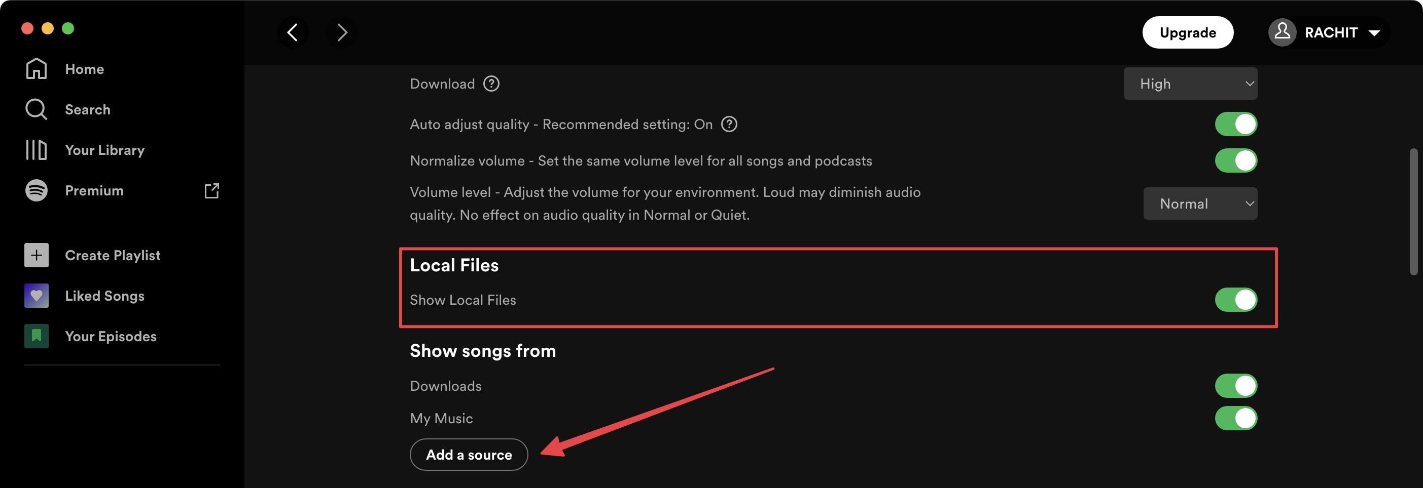 Mainkan file lokal di Spotify