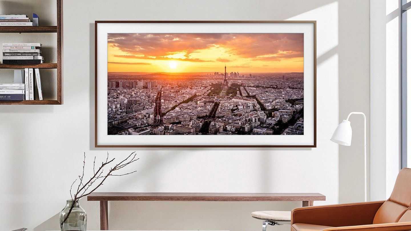 Samsung Frame TV (2022) hung on a livingroom wall