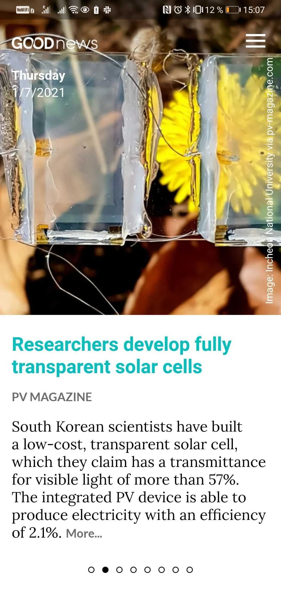 best-apple-news-alternative-good news-researchers-developed fully transparent solar cells