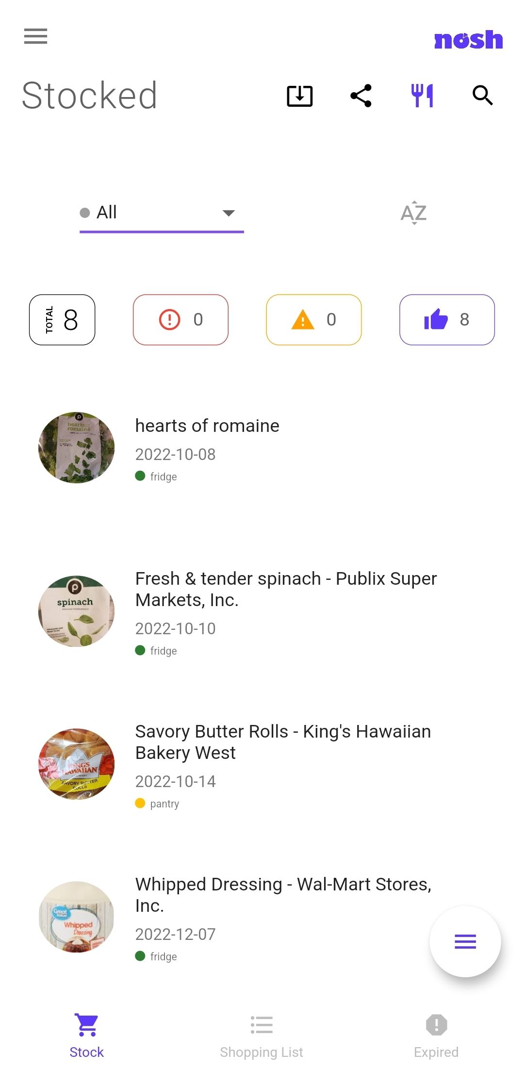 Nosh food waste app
