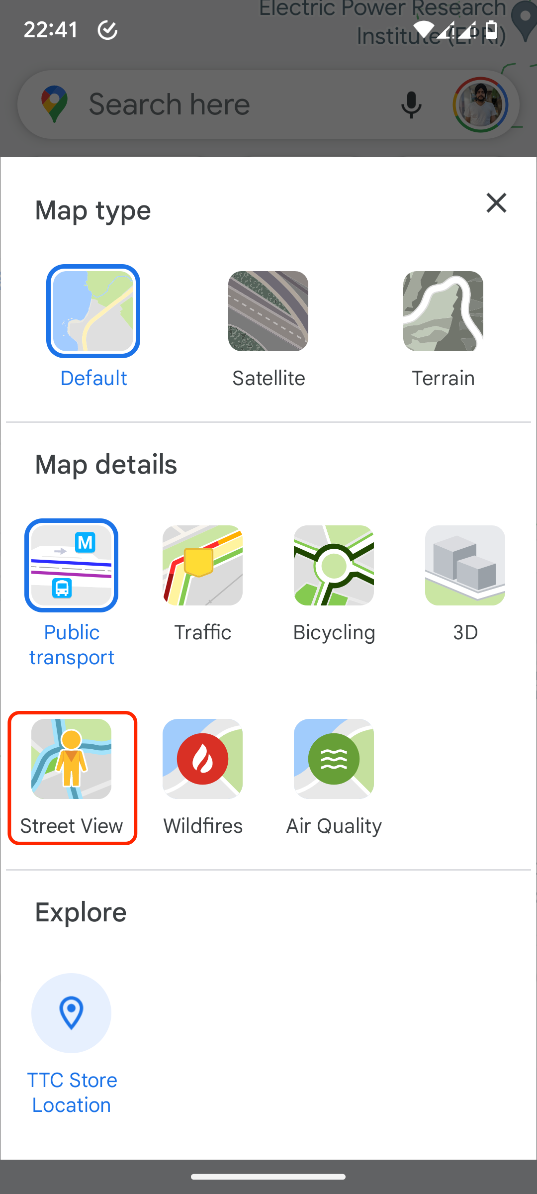 Aktifkan tampilan jalan di aplikasi Android Google Maps