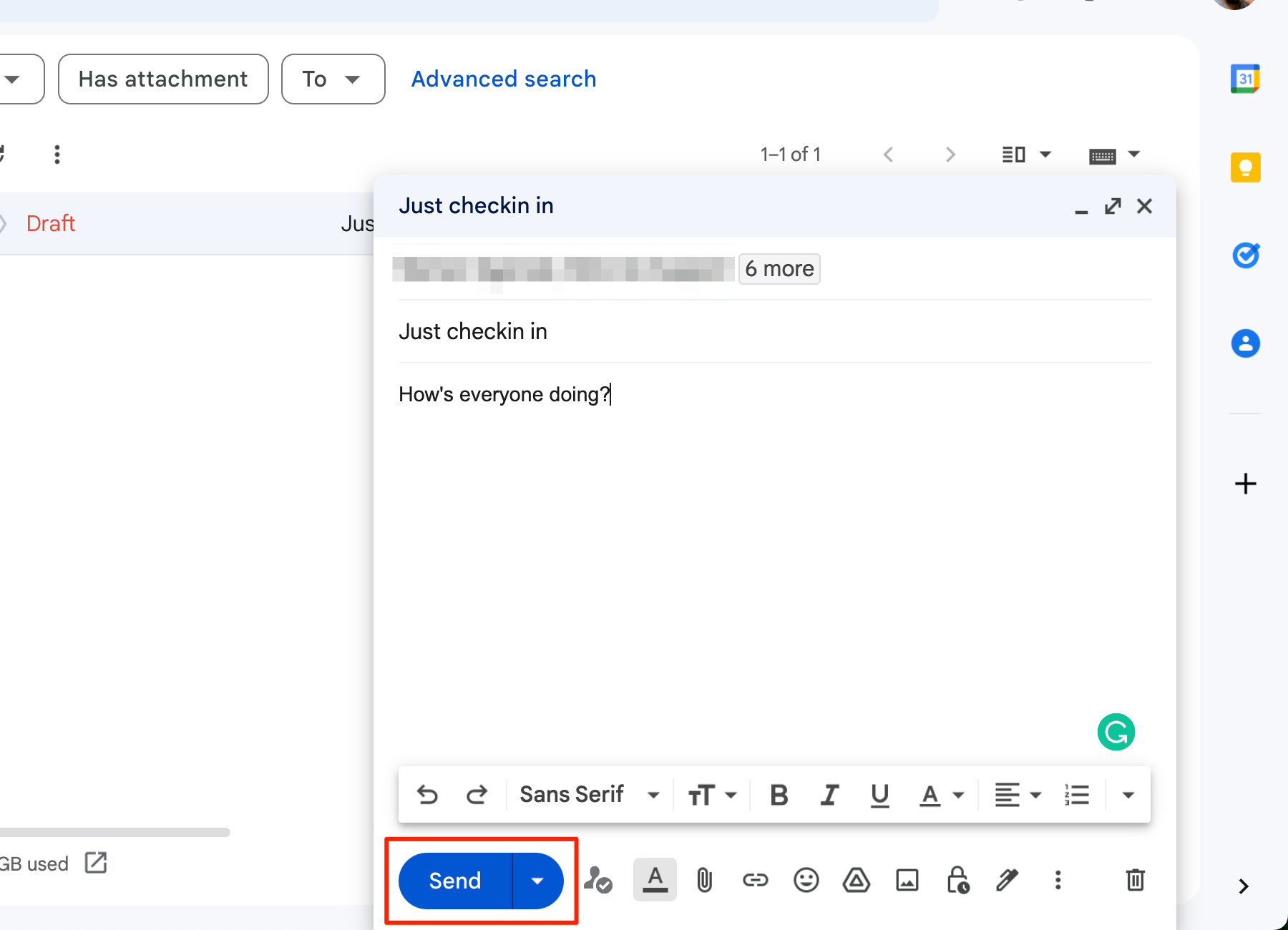 Gmail untuk web mengirim email