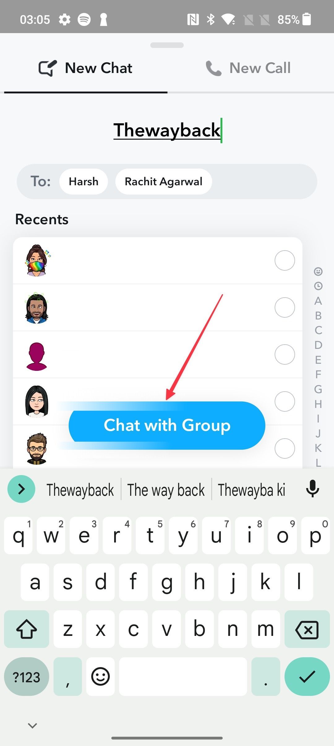 Criando um chat em grupo no Snapchat