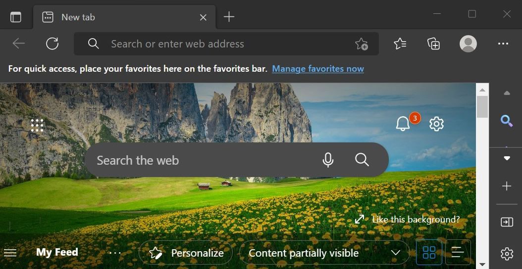 The Microsoft Edge browser