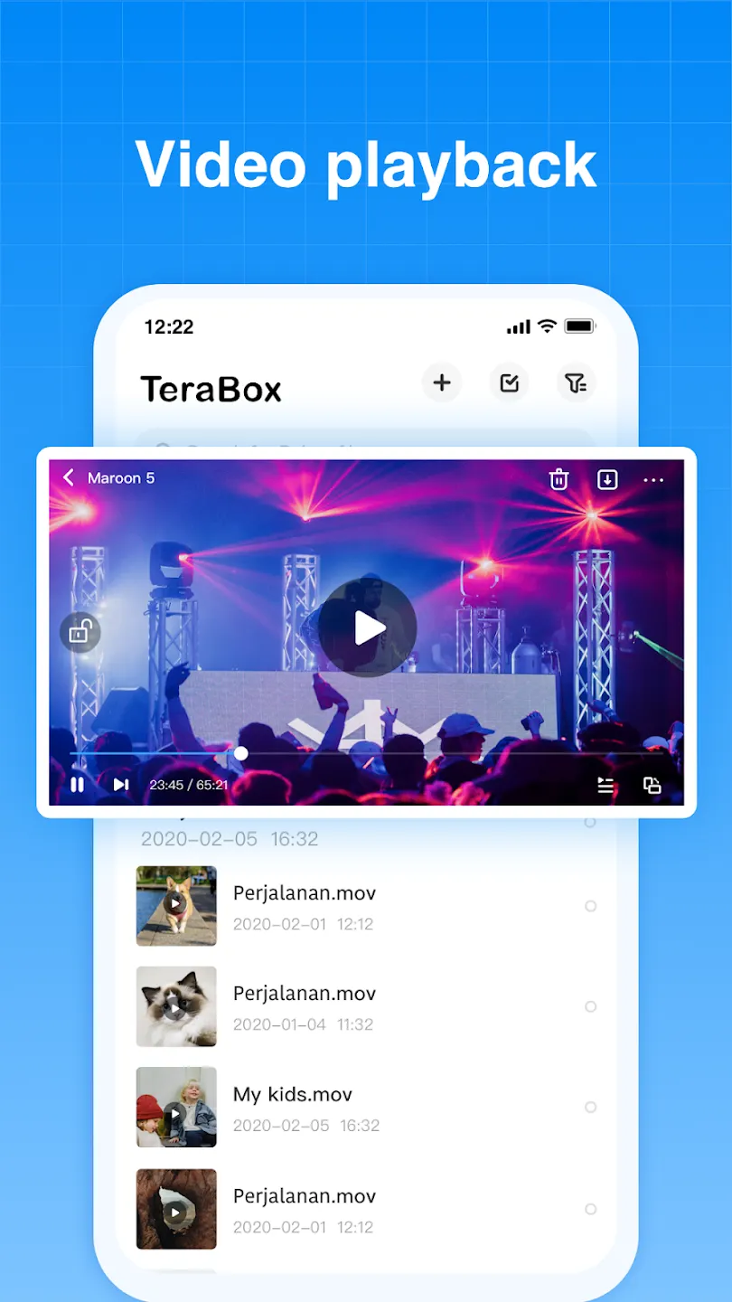 tangkapan layar menampilkan opsi pemutaran video Terabox