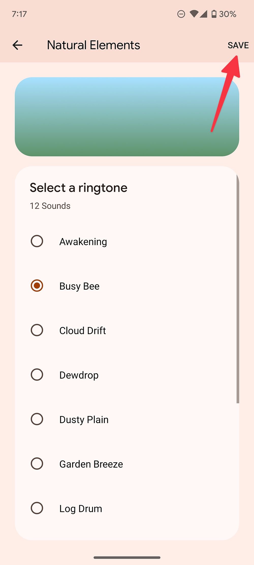 save a new ringtone on Android