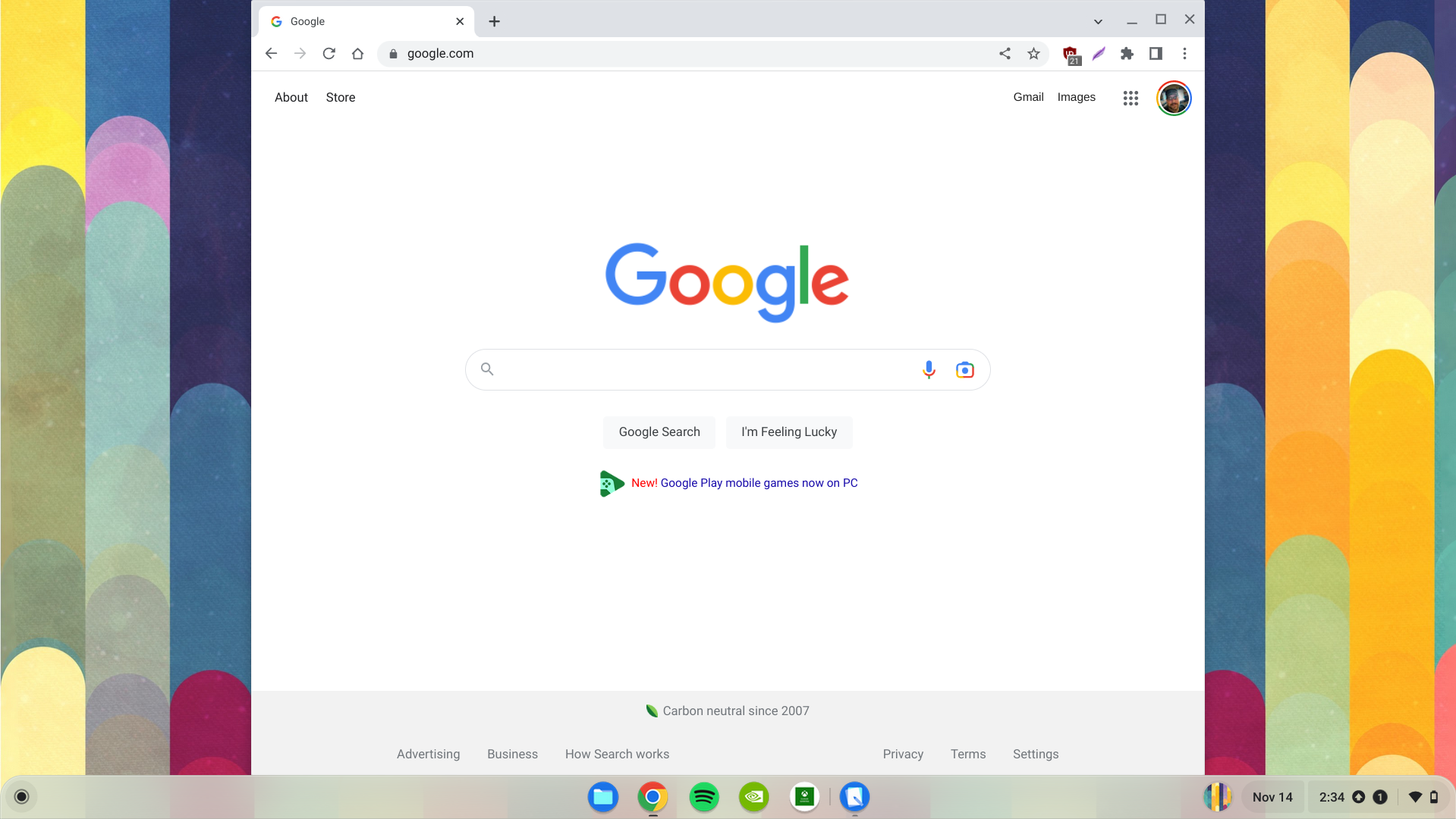 Chromebook Flip CX3400 review home screen google