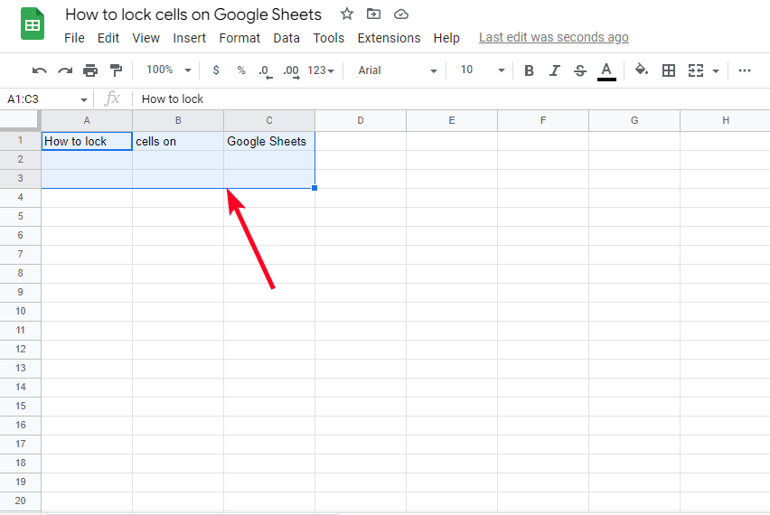 Menyoroti banyak sel di Google Sheets