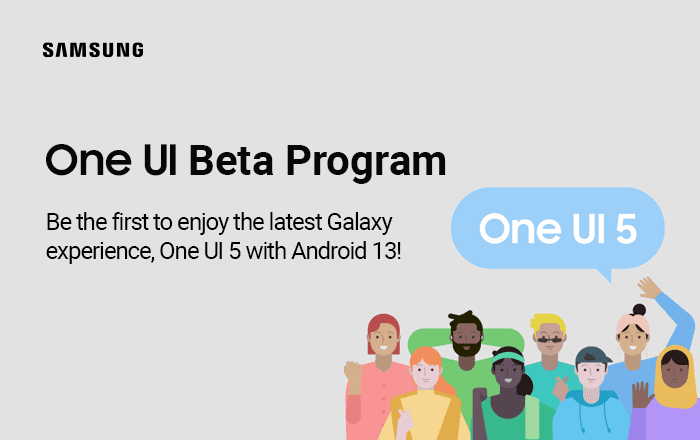 The Samsung banner for the One UI 5 beta program