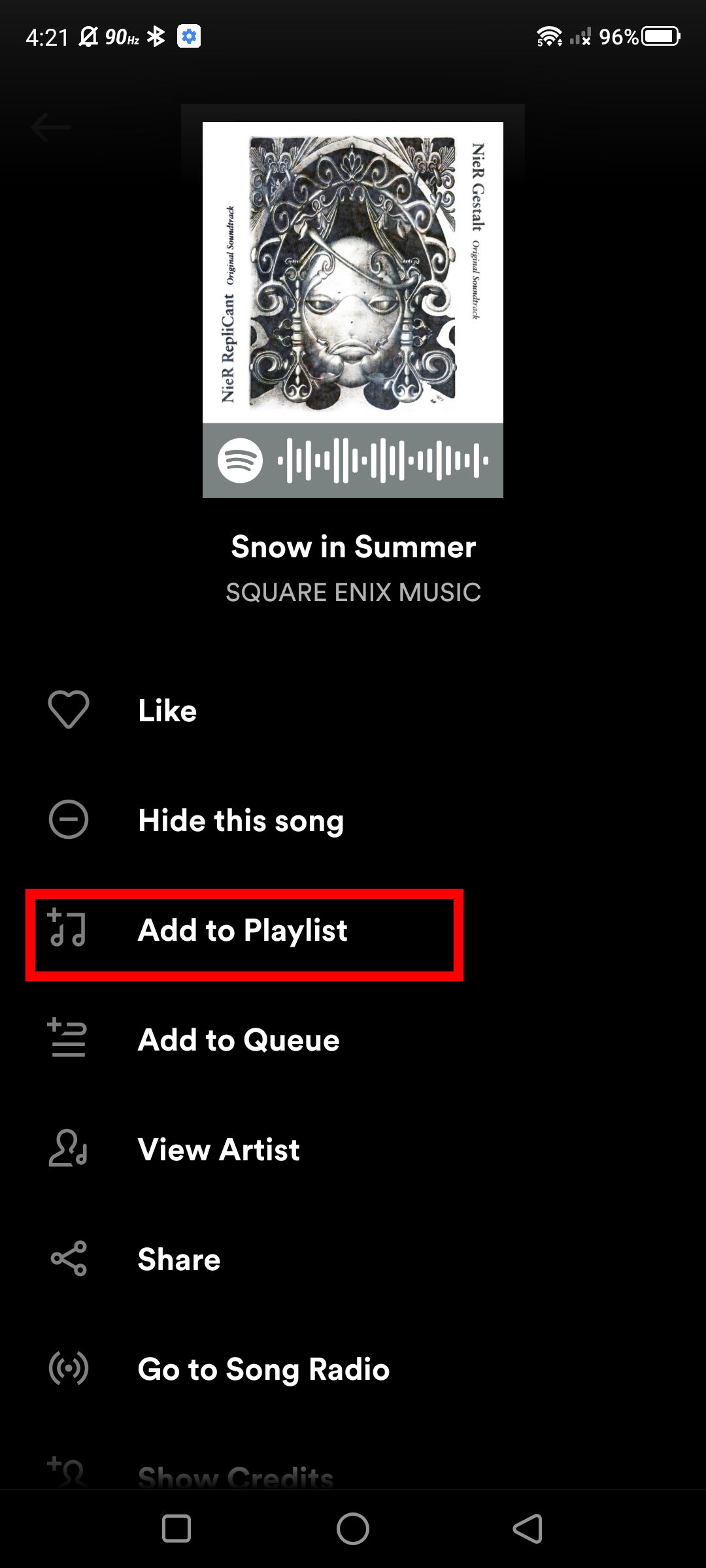 Screenshot of adding songs from an existing Spotify playlist using the kebab 
