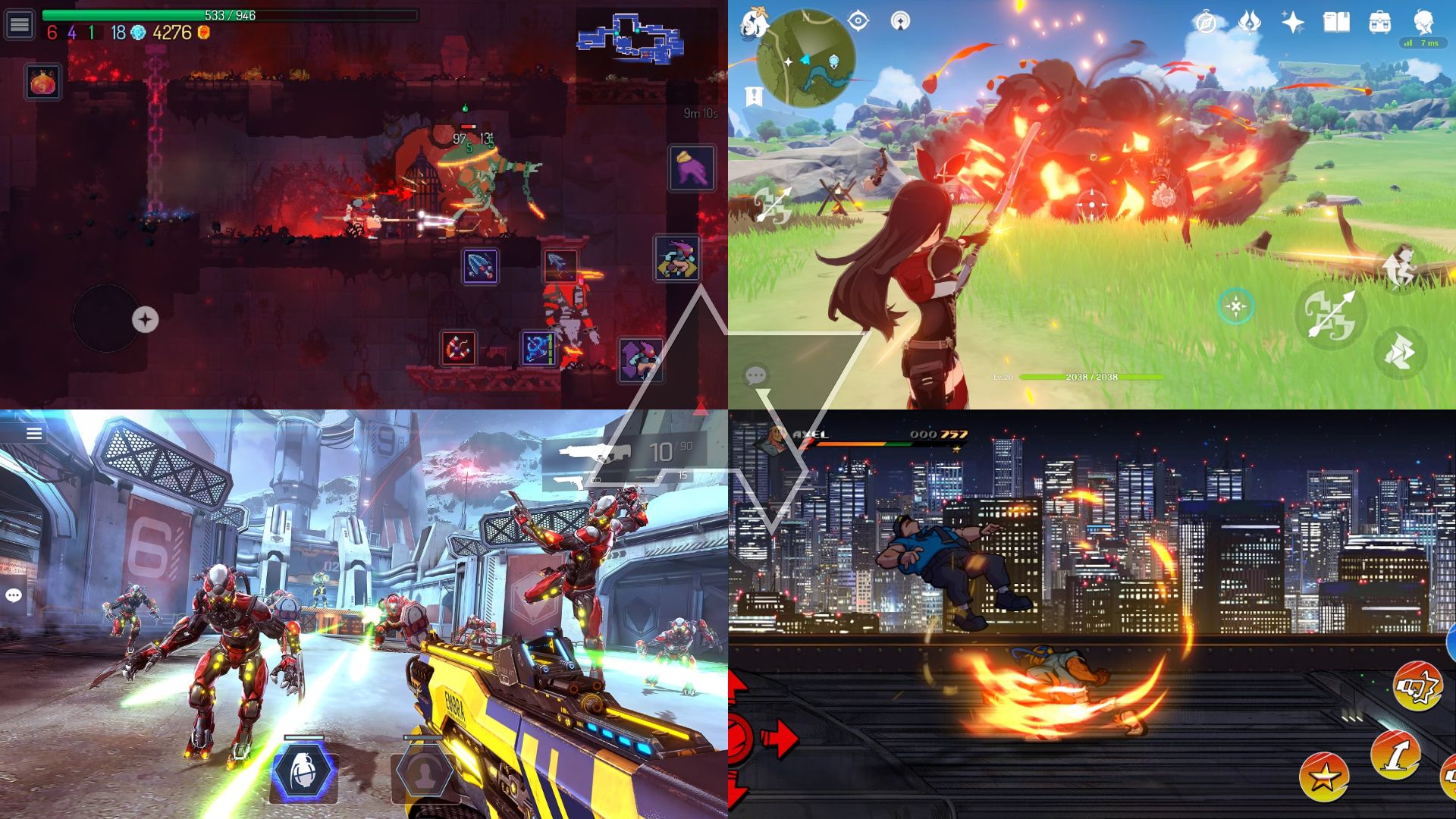 android-games-with-best-graphics-hero-collage-dead-cells-genshin-impact-shadowgun-legends-streets-of-rage-4