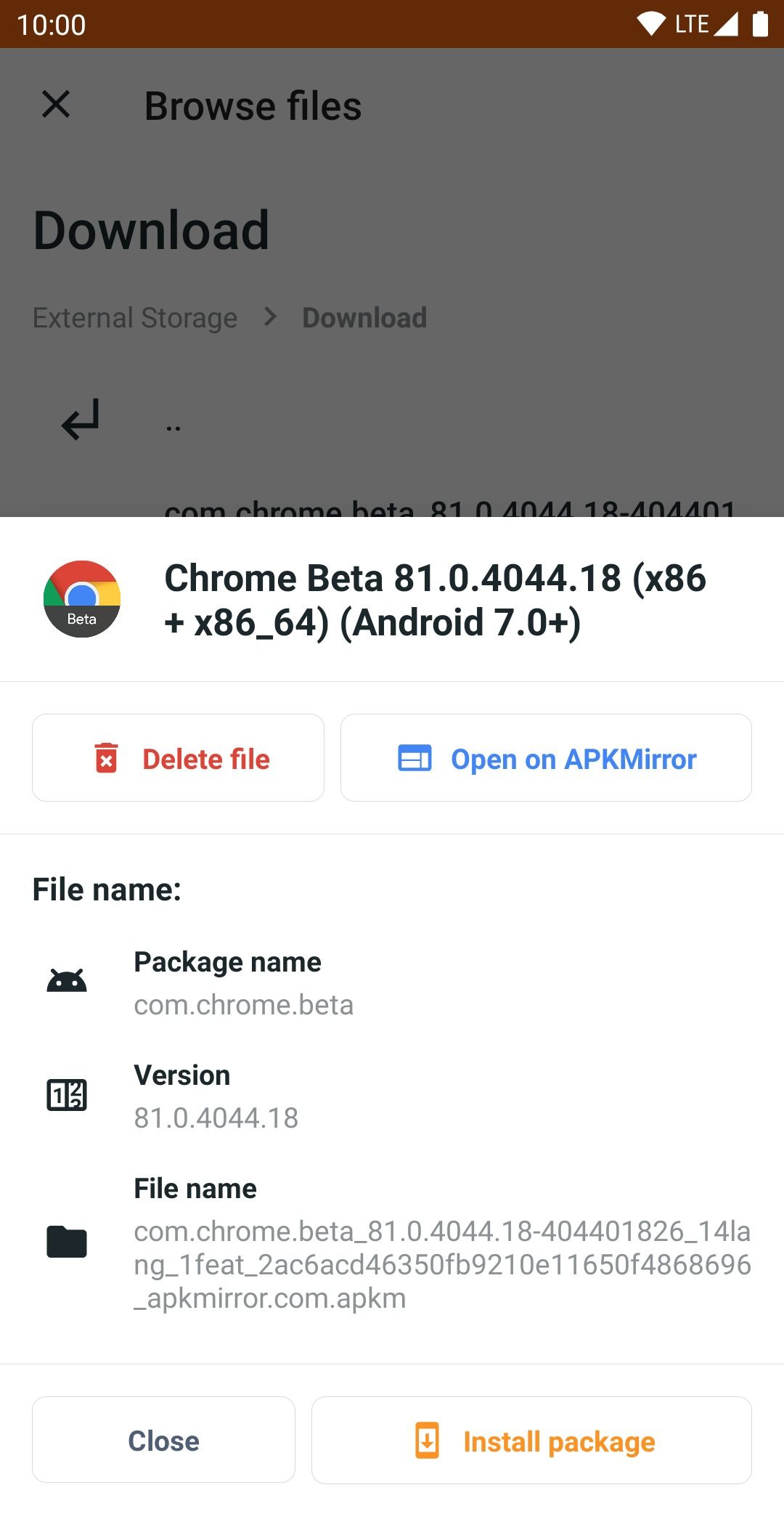 apkmirror google chrome beta package