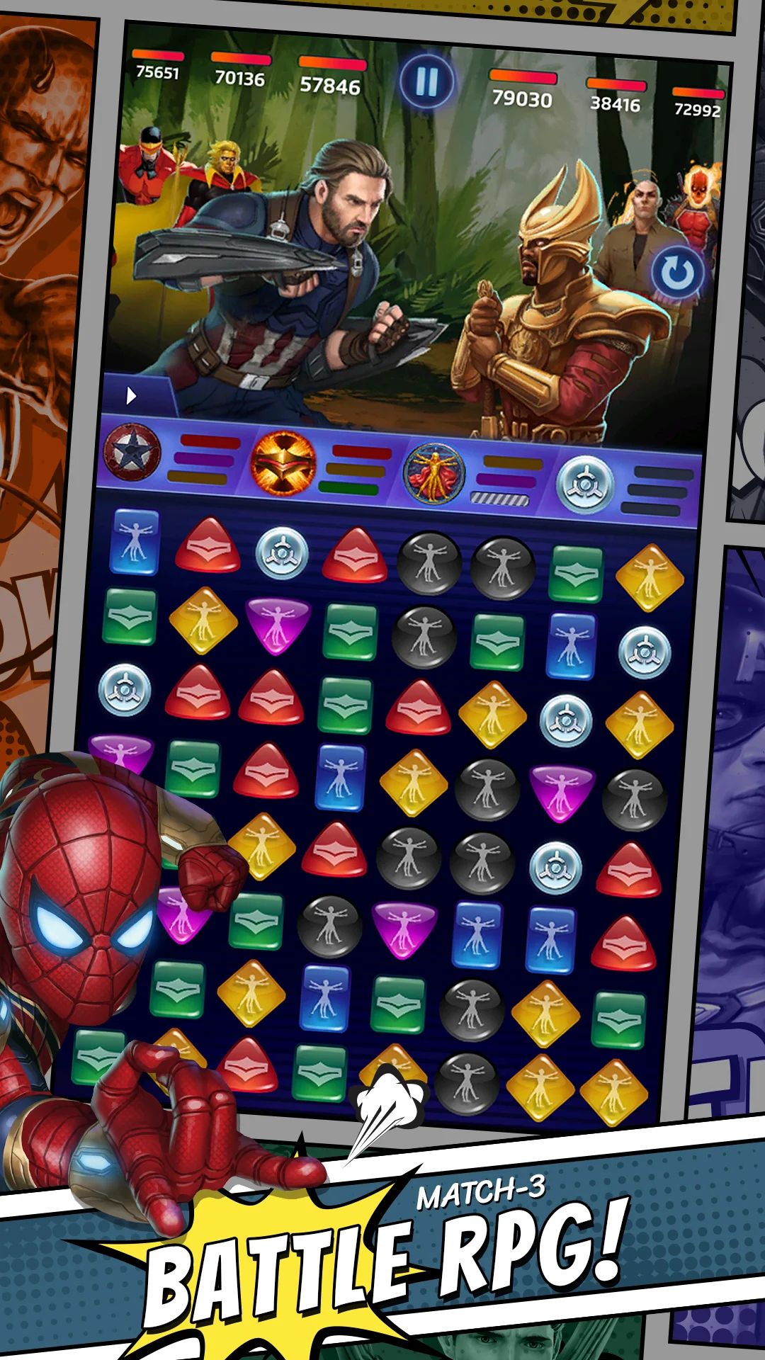 Best Marvel Games Android Marvel Puzzle Quest Battle RPG