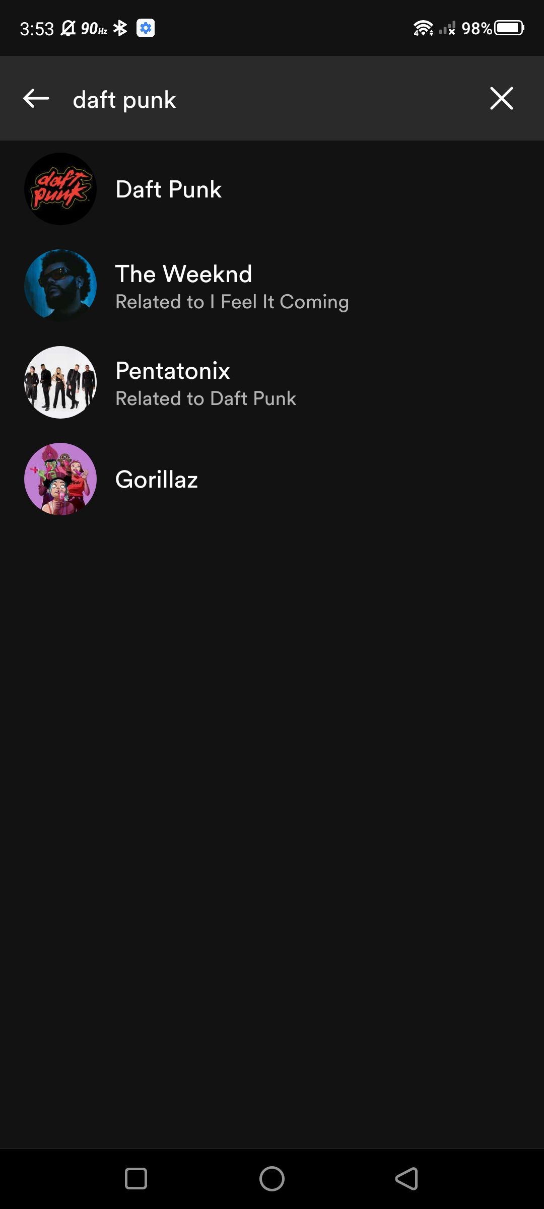 Screenshot of the getting started page (2) of the Spotify app