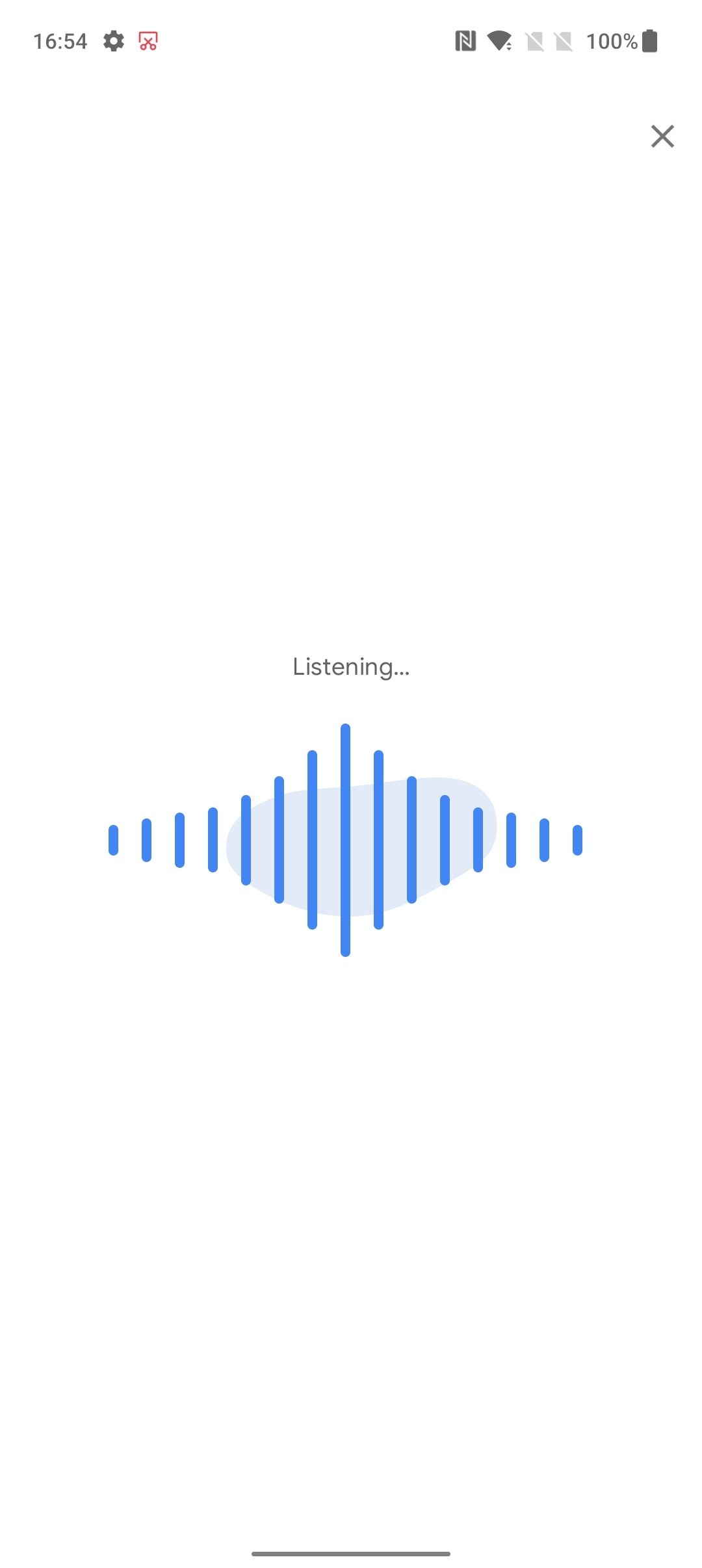 Screenshot showing Google listening to melody