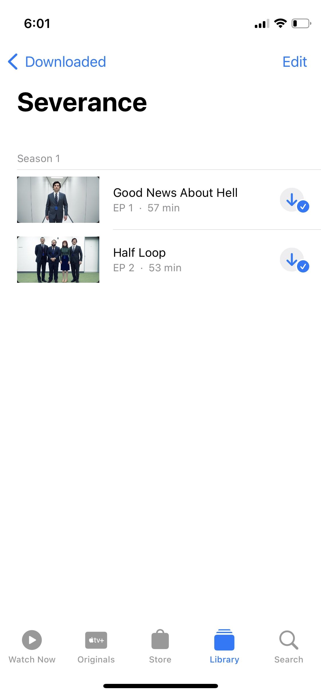 Apple TV downloaded TV show screenshot
