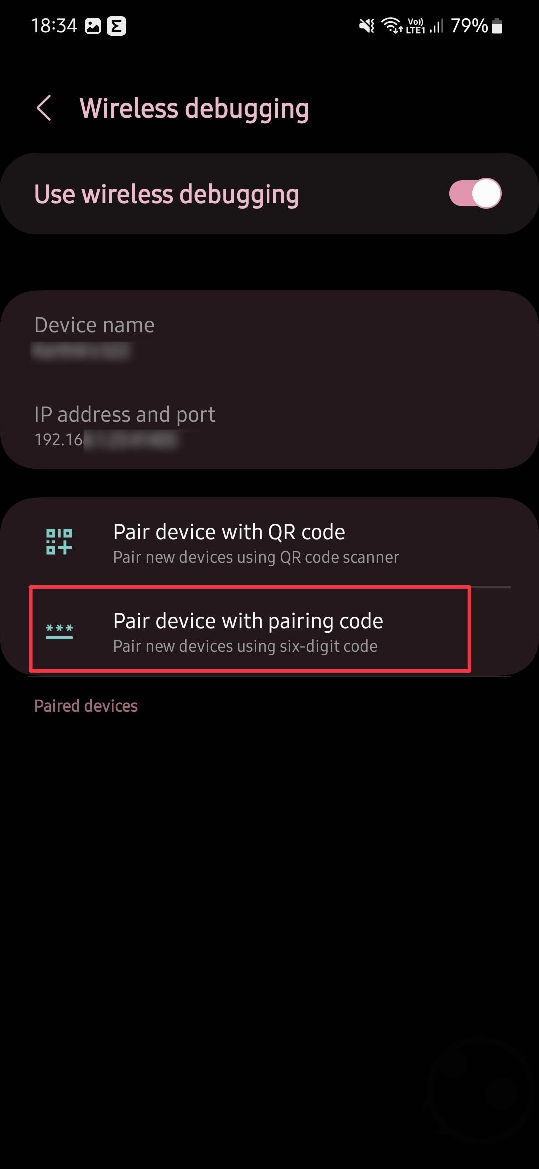 pair device with pairing code