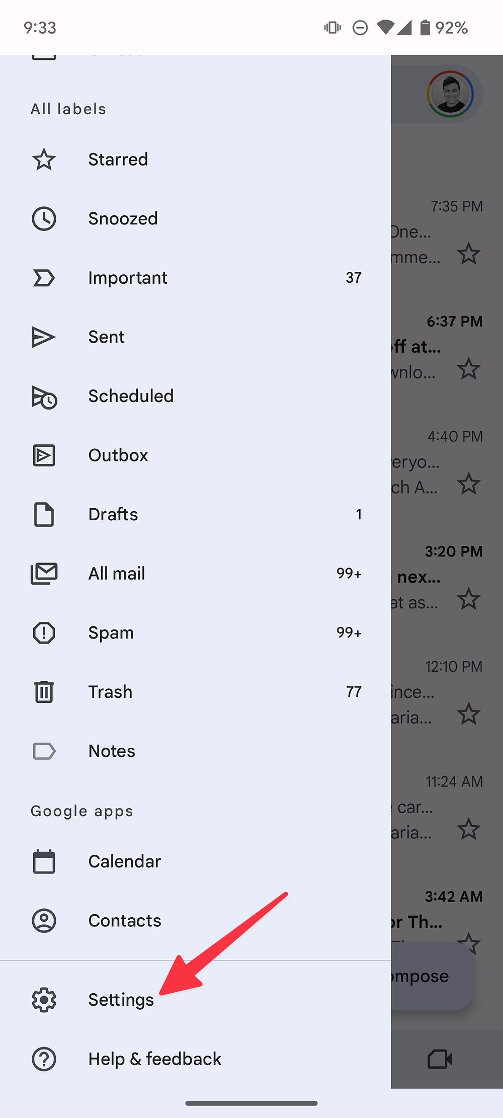buka Pengaturan Gmail