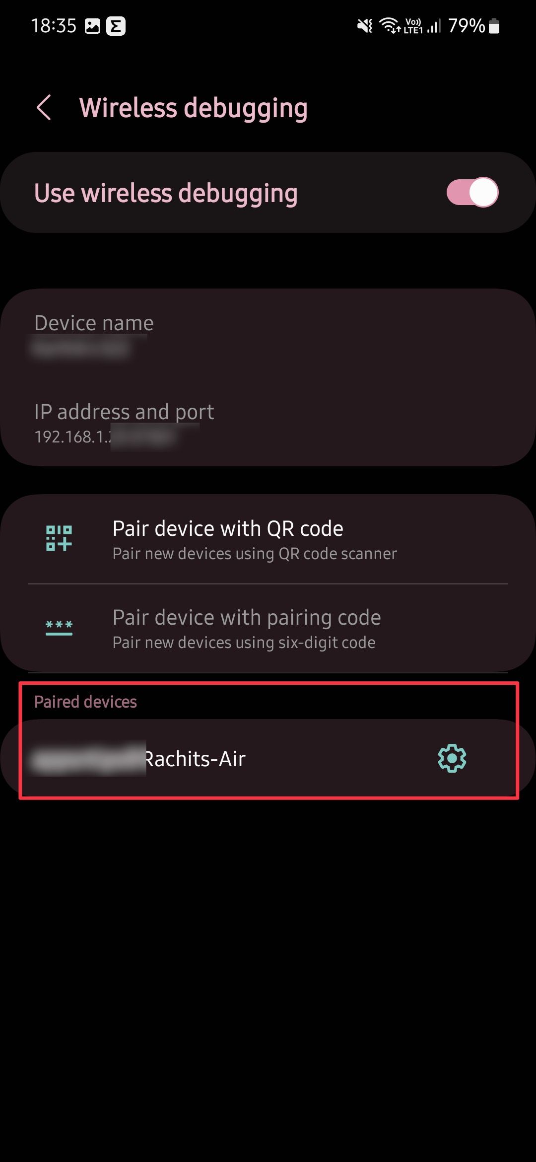 successfully wireless adb pairing 2