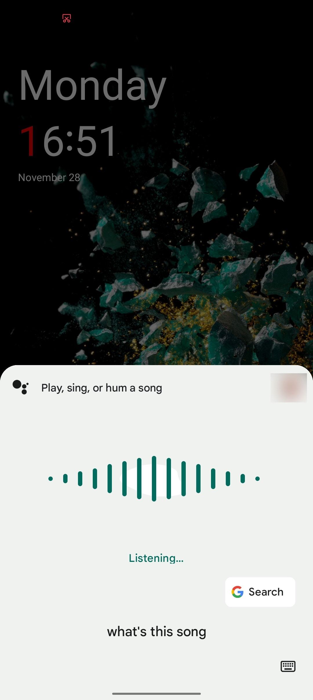 Google assistant listening to song