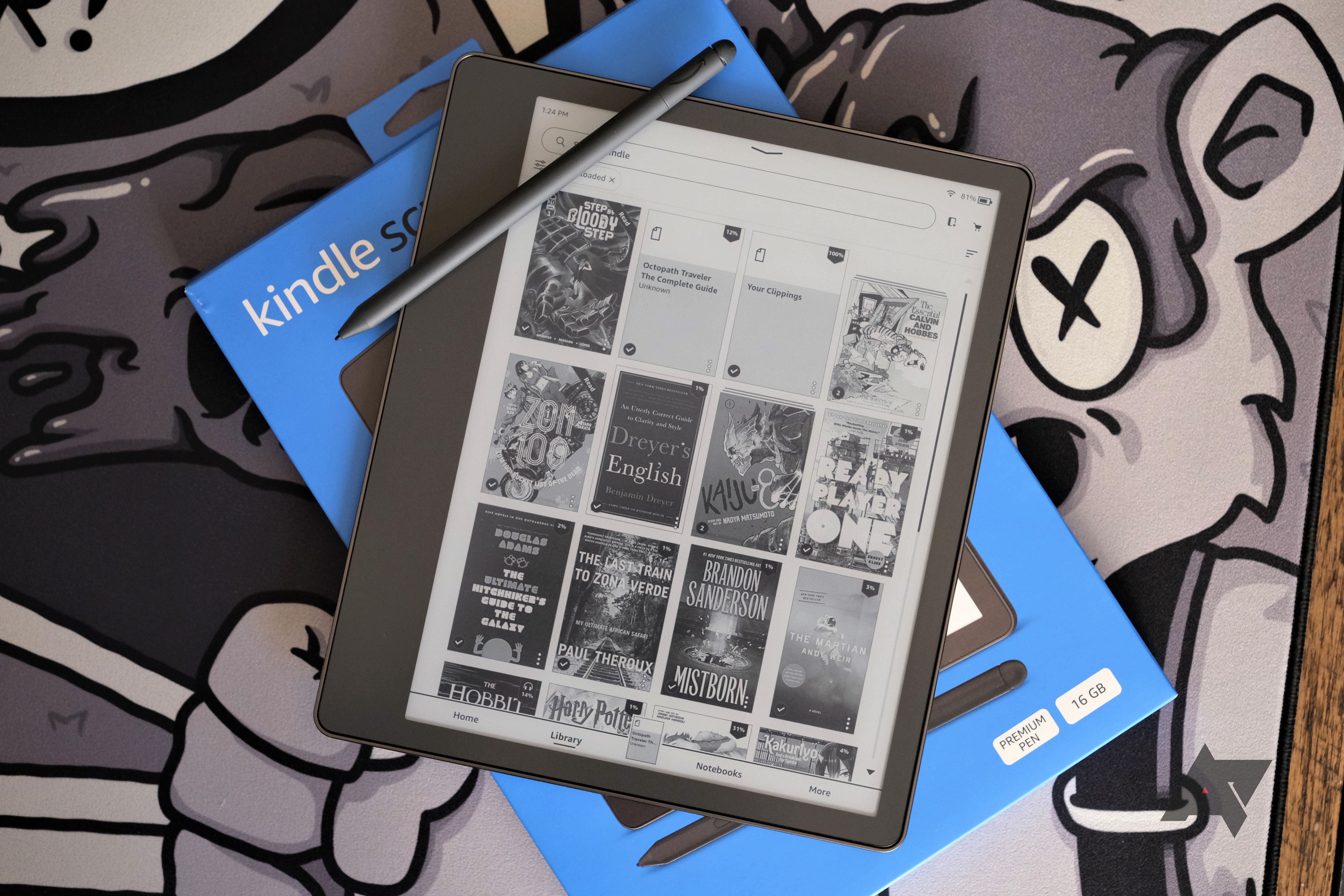 Amazon Kindle Scribe review on box pen