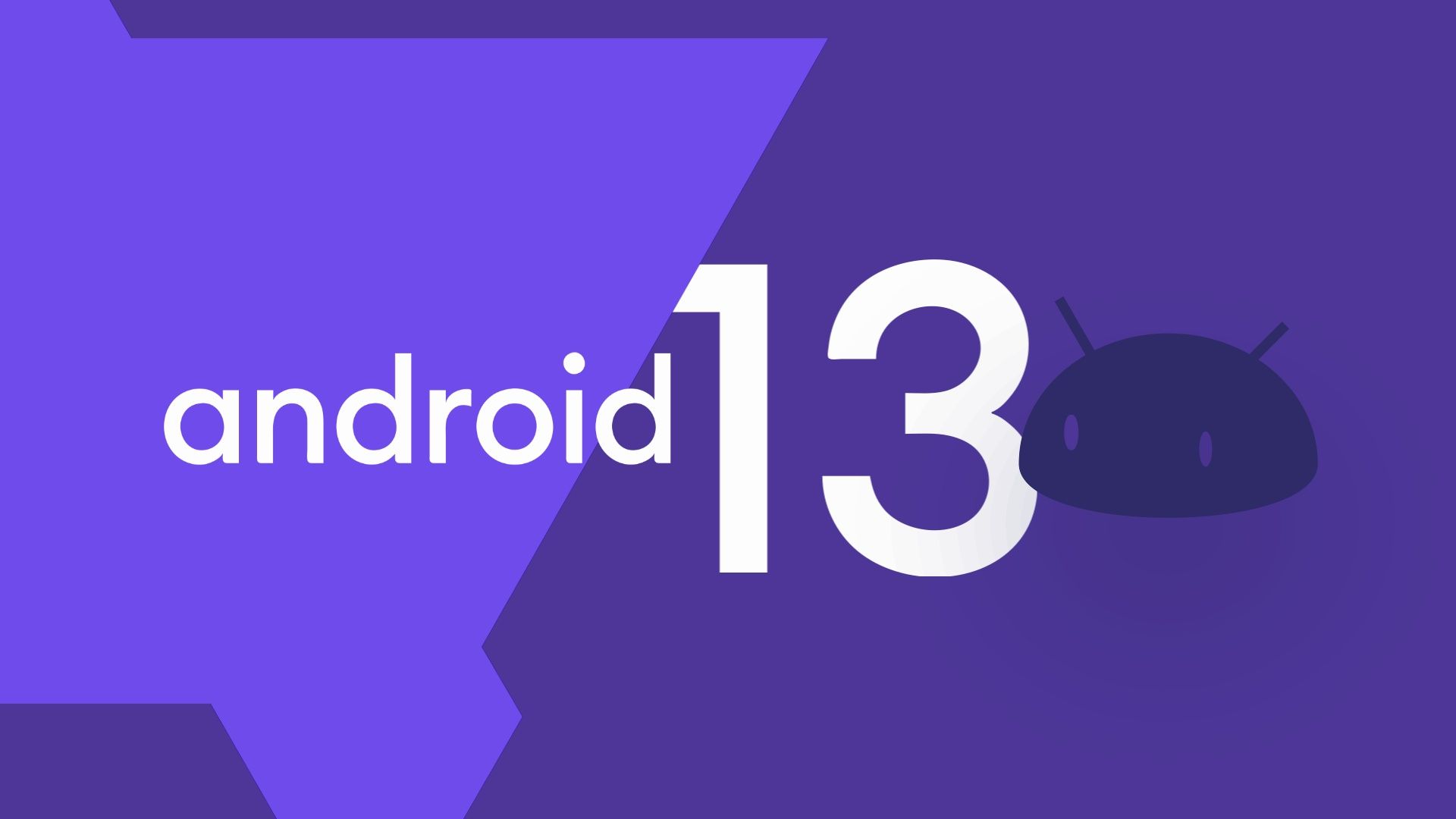 The Android 13 logo against a purple background