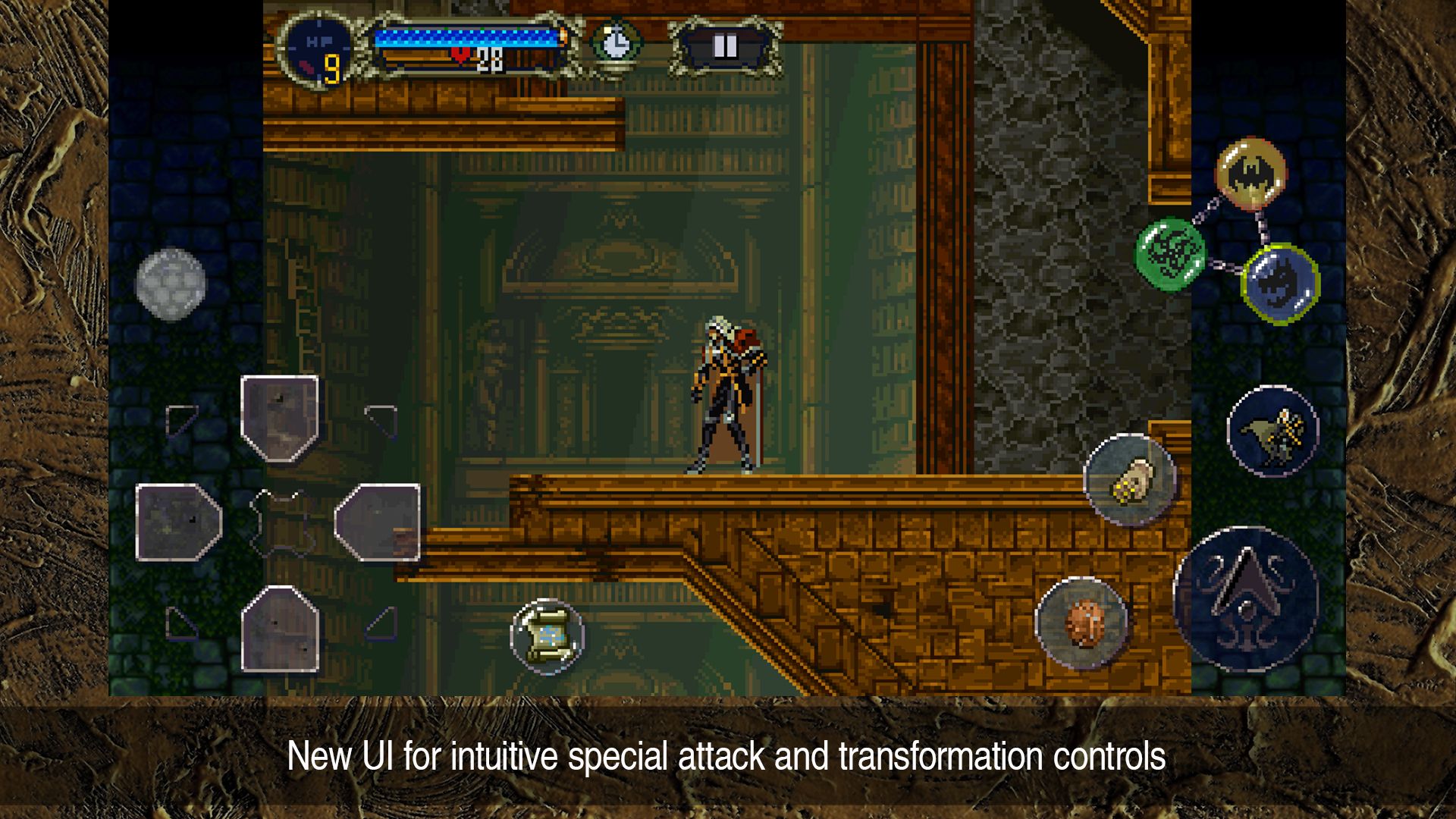 terbaik-metroidvania-games-castlevania-simfoni-of-the-night-new-ui-for-intuitive-special-attack-and-transformation-controls