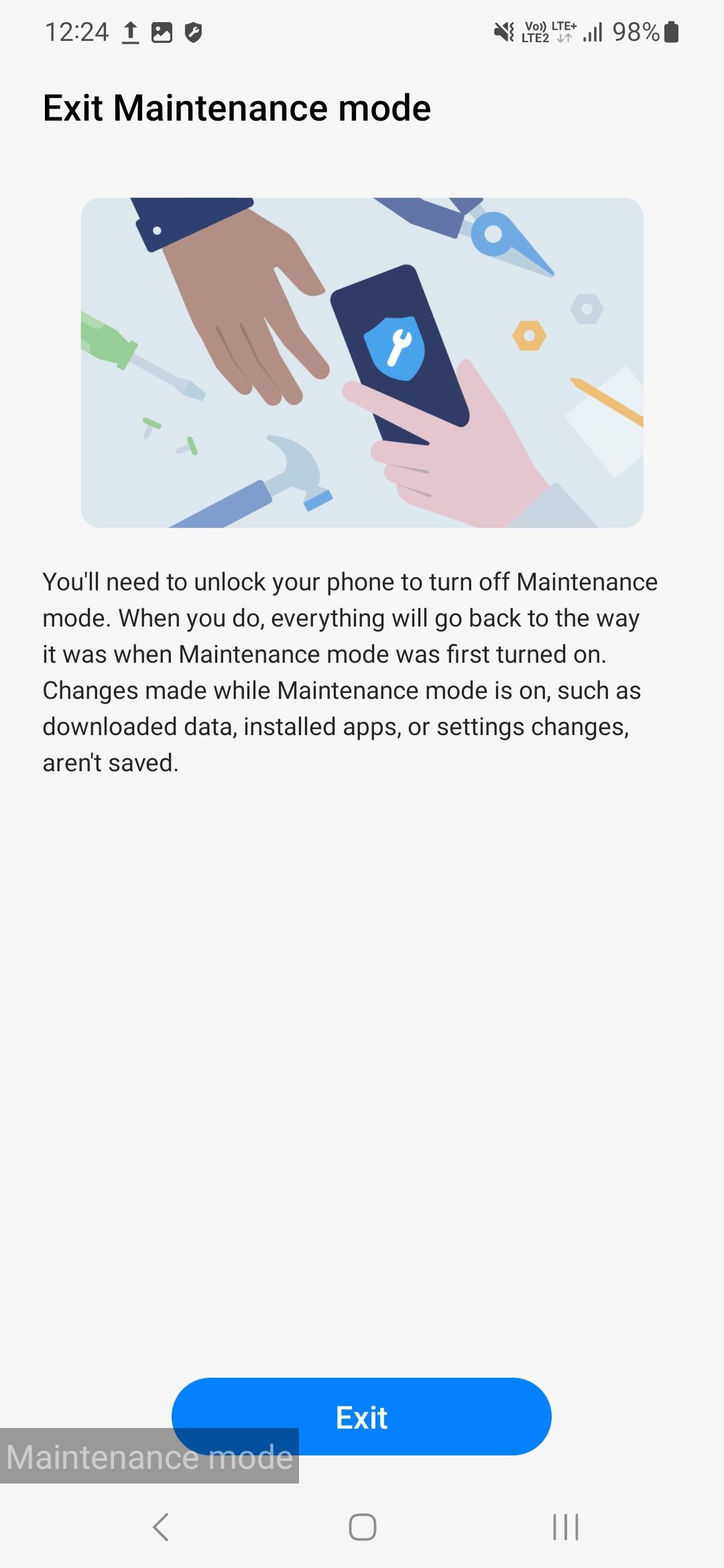 Exit maintenance mode
