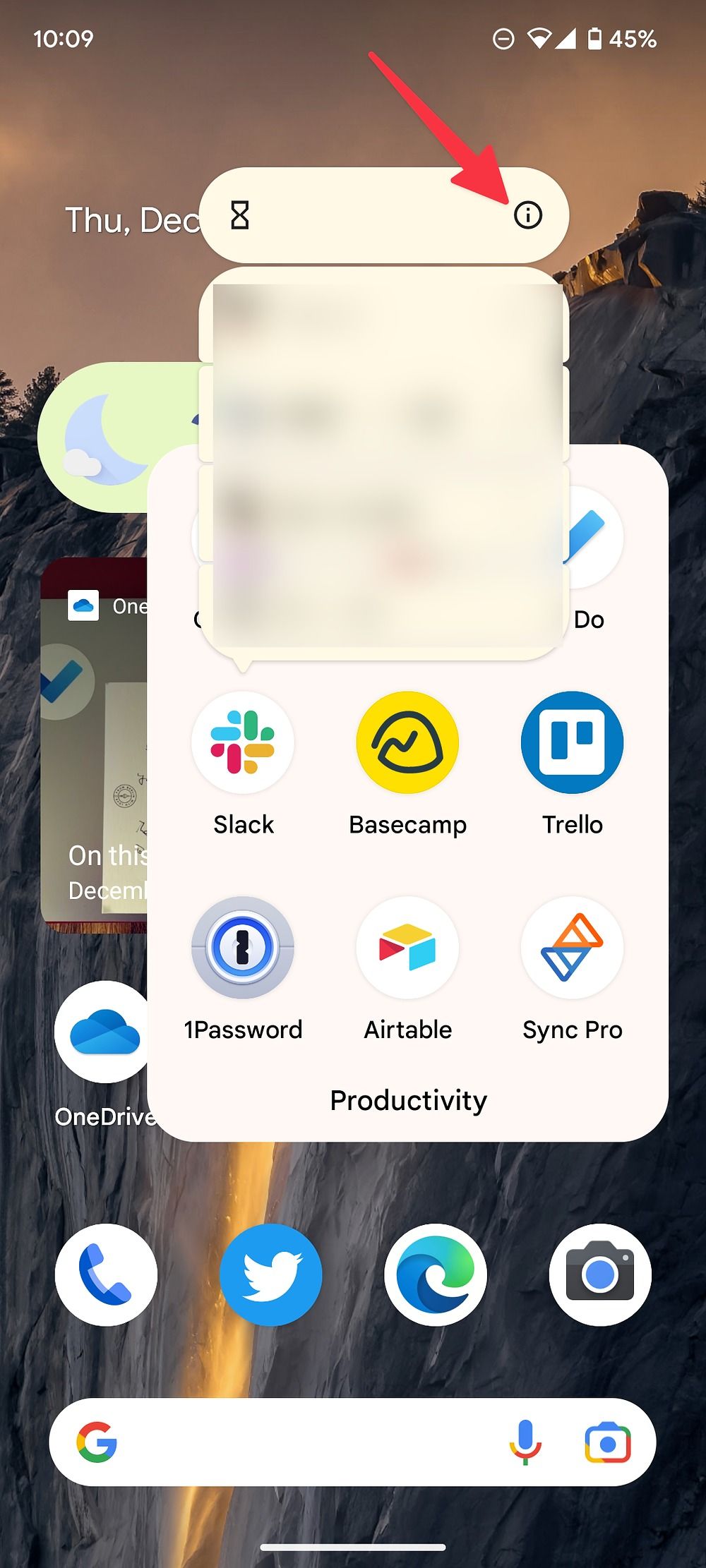 abra o menu de informações do aplicativo no android