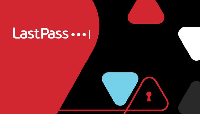 The LastPass logo with some rounded triangles next to it, one of which looks like a lock