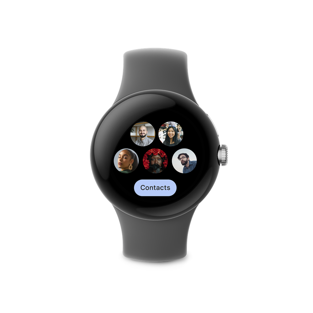 The contacts tile on the Google Pixel Watch