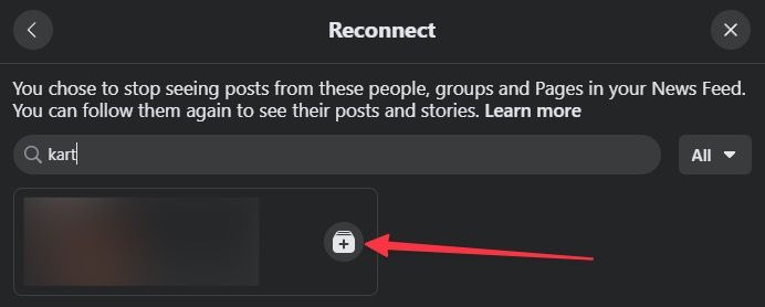 reconnect on facebook