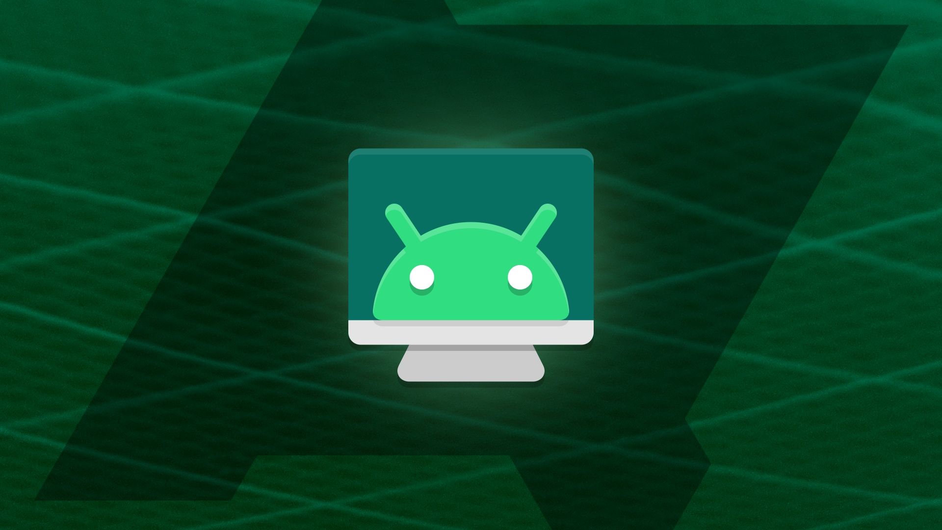 An artistic render of the scrcpy icon with the Android Police logo in the background