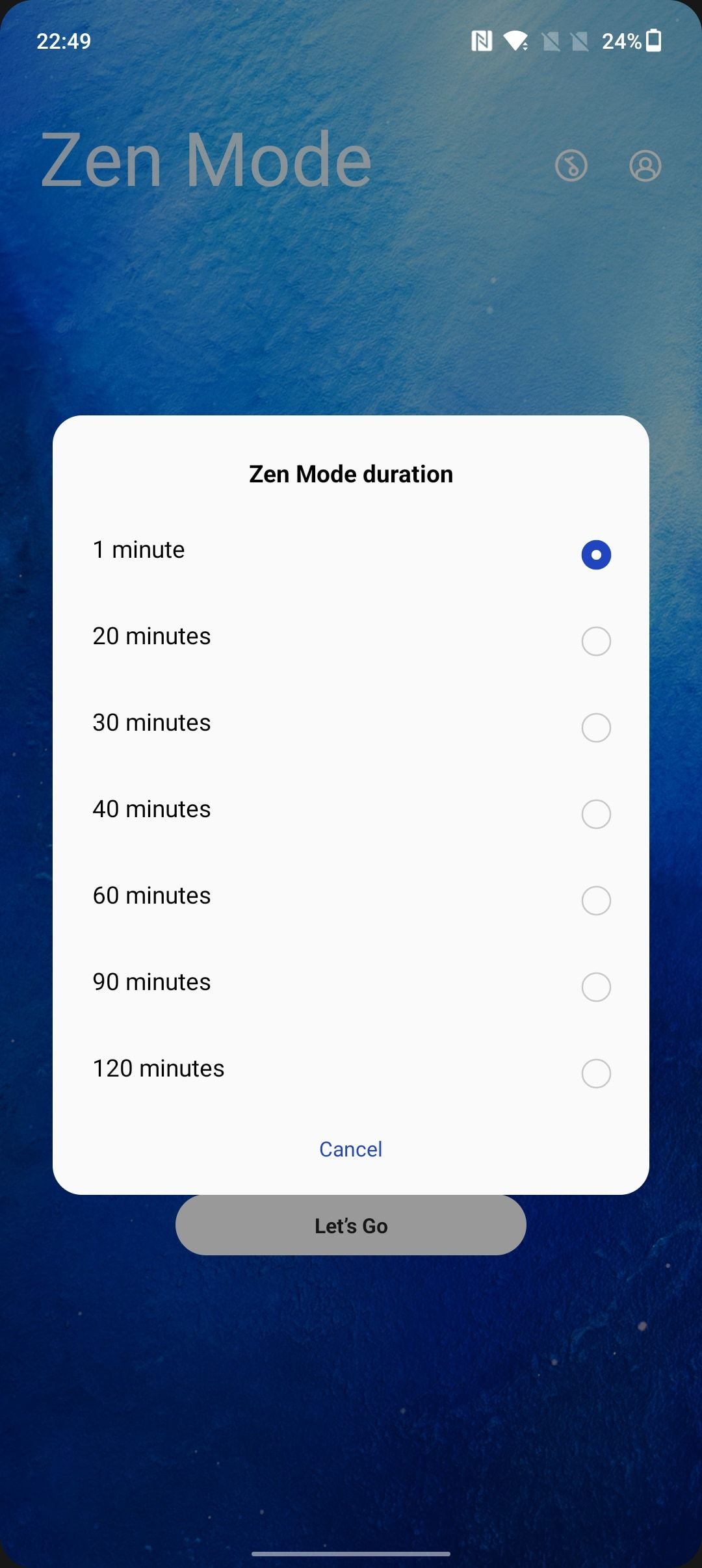 set time in zen mode 2